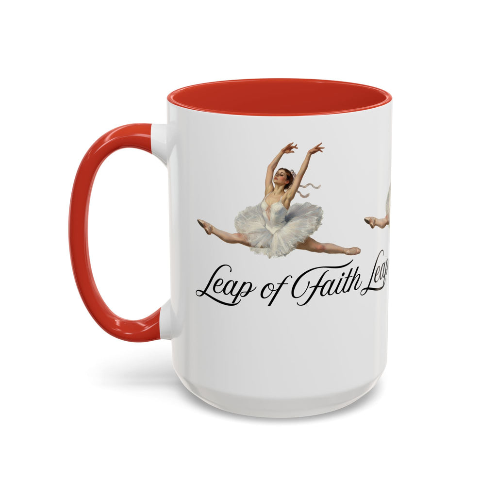 Ballet-Themed Coffee Mug 15 oz : Leap of Faith, Perfect Gift for Dancers, Inspirational Cup for Performers, Motivational Decor, Dance Lover's Mug