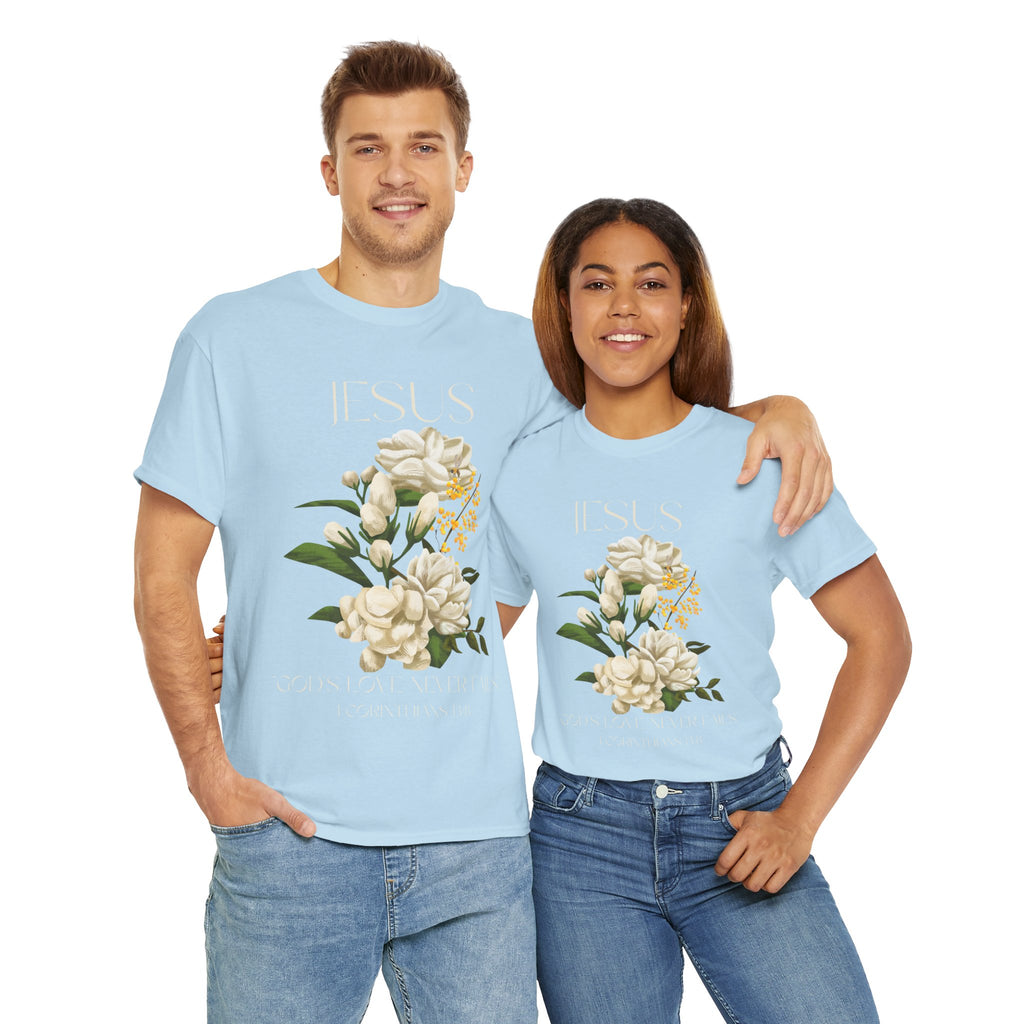 Jesus/Floral Faith T-Shirt // Vintage Jesus Graphic Tee, Inspirational Gift, Spring Fashion, Religious Apparel, Casualwear
