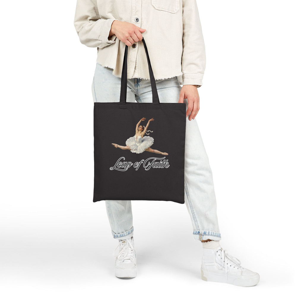 ✨ Leap of Faith ✨ Ballet Inspired Cotton Canvas Tote Bag, Dance Lover Gift, Leap of Faith Tote, Eco-Friendly Shopping Bag, Stylish Ballet Tote designed with an impressionist flair, echoing timeless ballet elegance