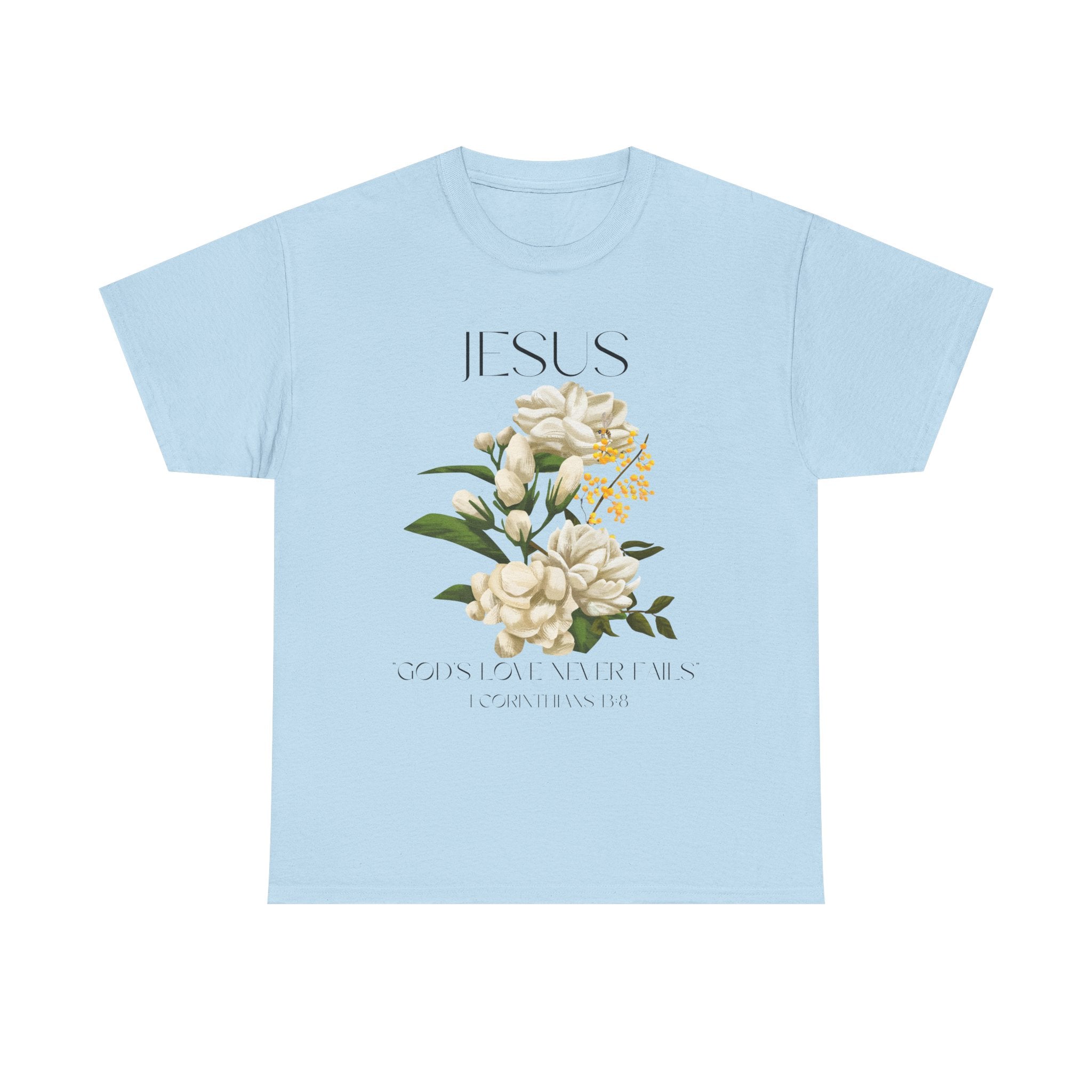 Jesus- God's love never fails-Unisex Heavy Cotton Tee