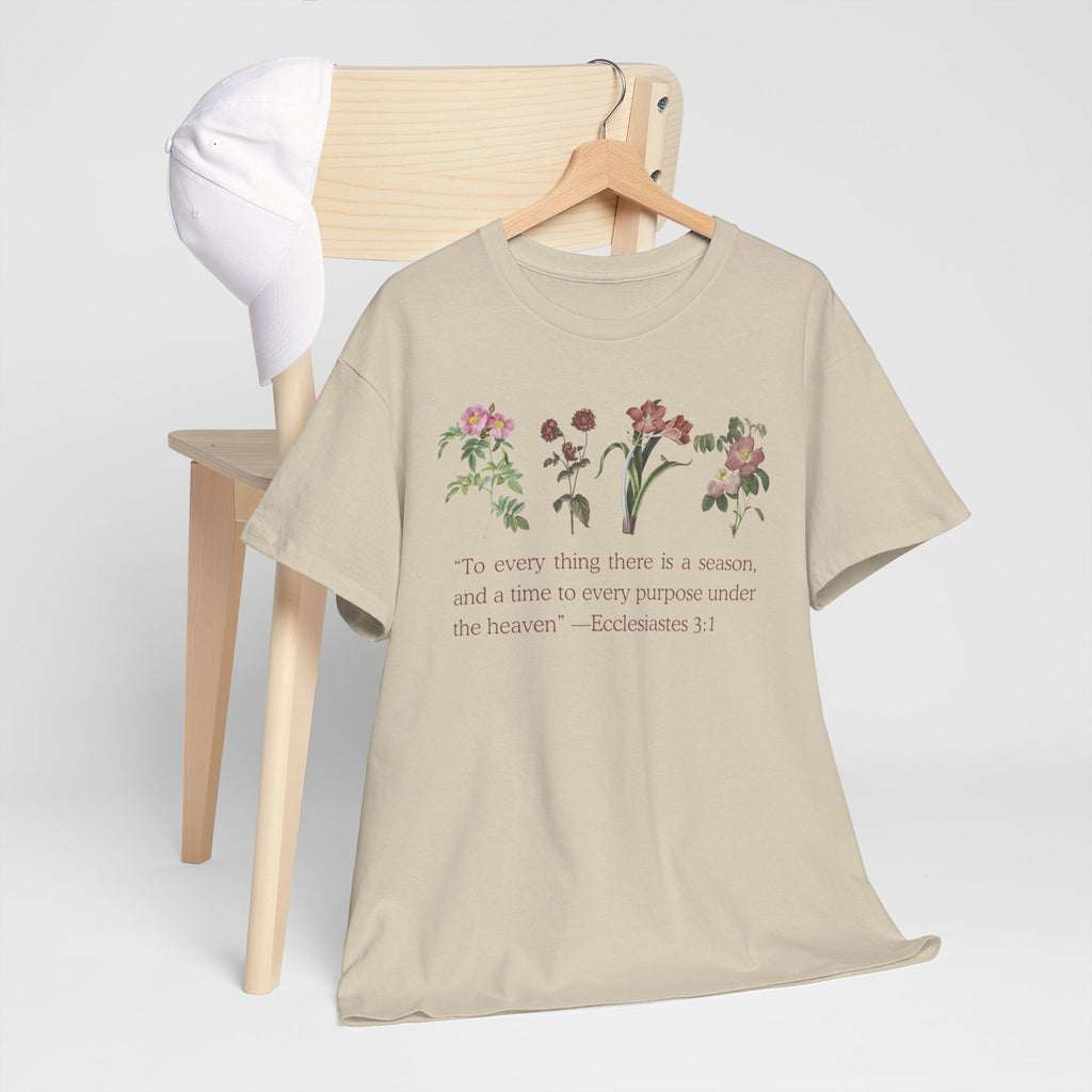 Christian -Biblical Inspirational Floral Quote Tee, Nature Lover Gift, Eco-Friendly Fashion, Casual Everyday Wear