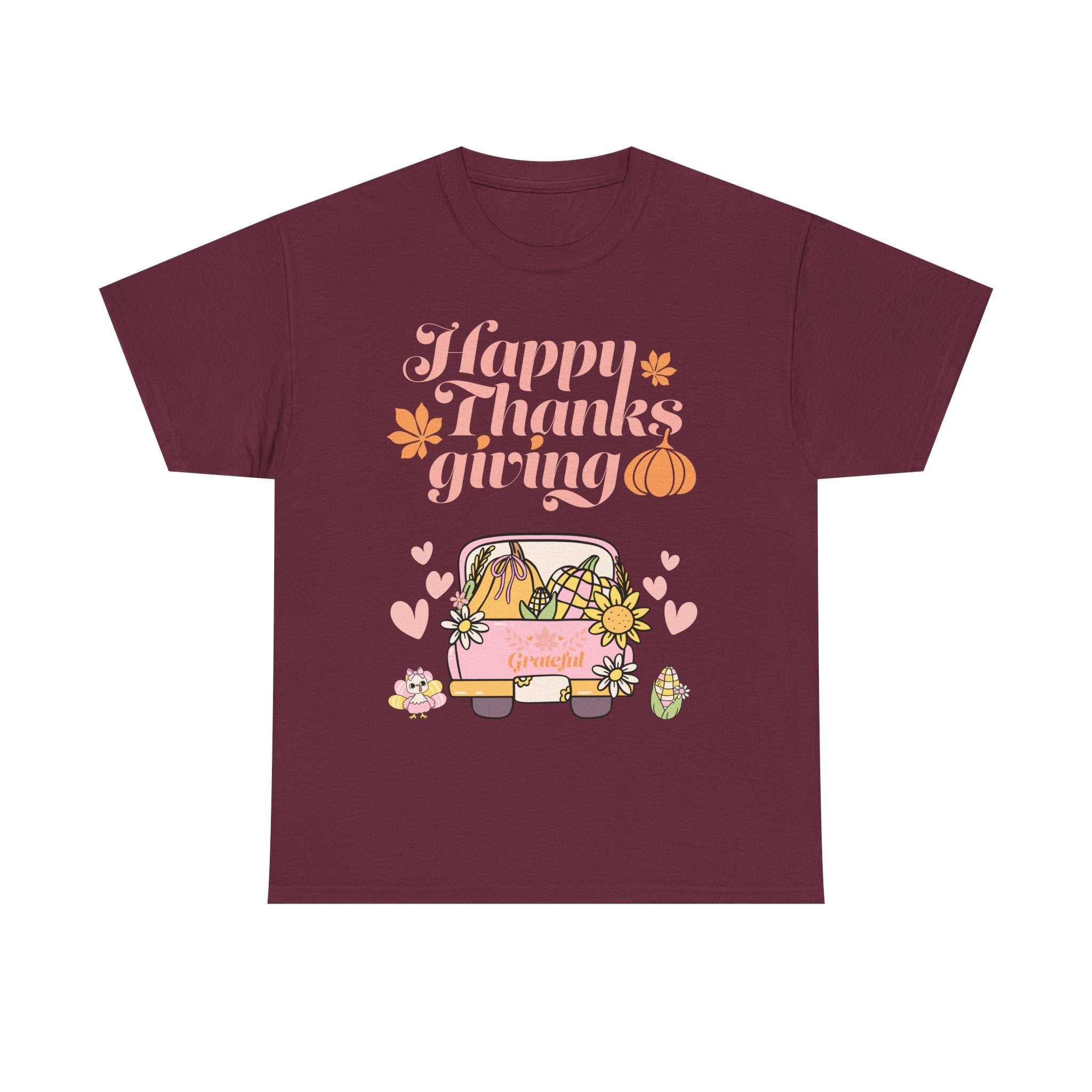 Happy Thanksgiving Unisex Tee | Cozy Autumn Shirt for Family Gatherings, Thanksgiving Celebration, Fall Fashion, Cute Gift Idea