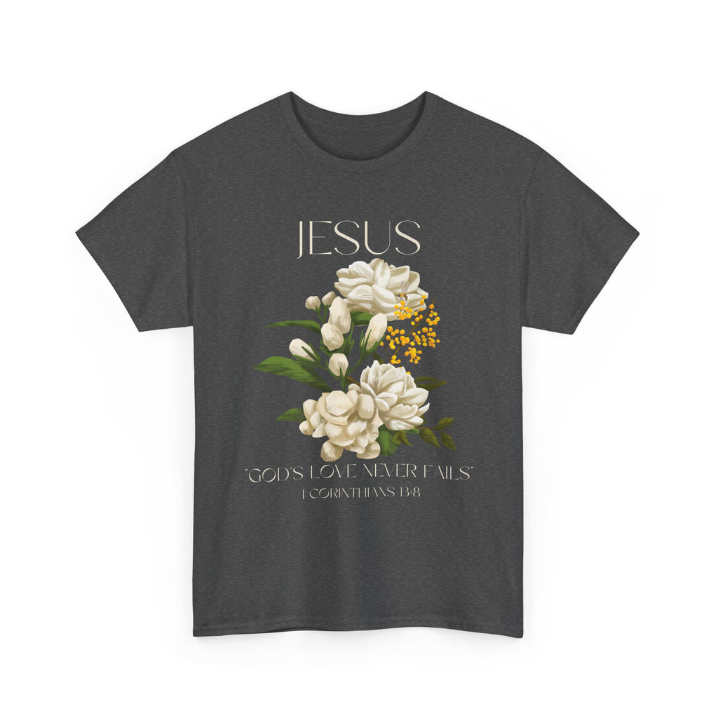 Jesus/Floral Faith T-Shirt // Vintage Jesus Graphic Tee, Inspirational Gift, Spring Fashion, Religious Apparel, Casualwear