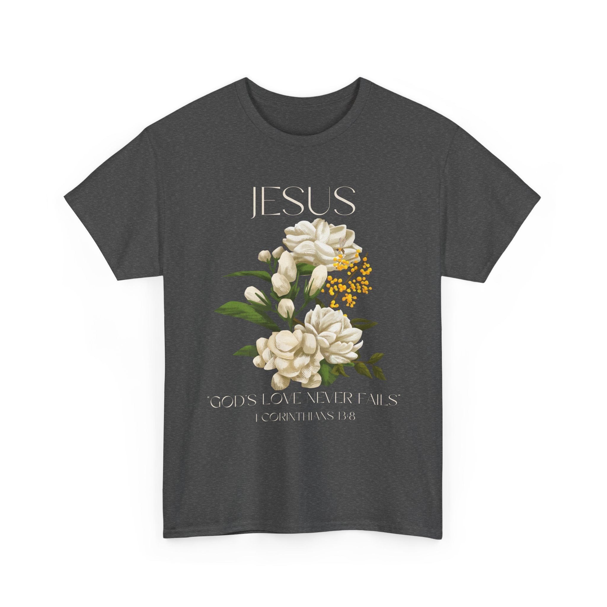 Jesus/Floral Faith T-Shirt // Vintage Jesus Graphic Tee, Inspirational Gift, Spring Fashion, Religious Apparel, Casualwear