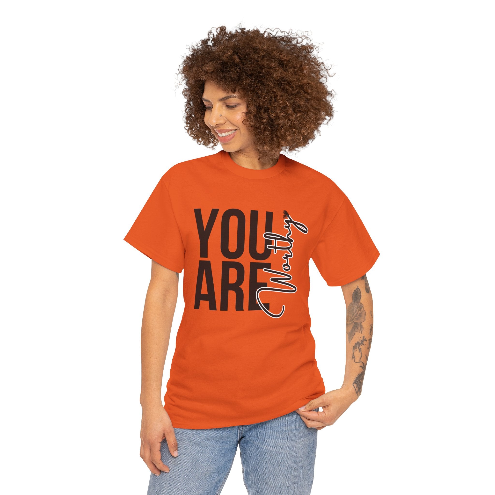 You Are Worthy Unisex Heavy Cotton Tee, Motivational Quote Shirt, Gift for Friends, Self-Love Tee, Uplifting Apparel, Positive [...]