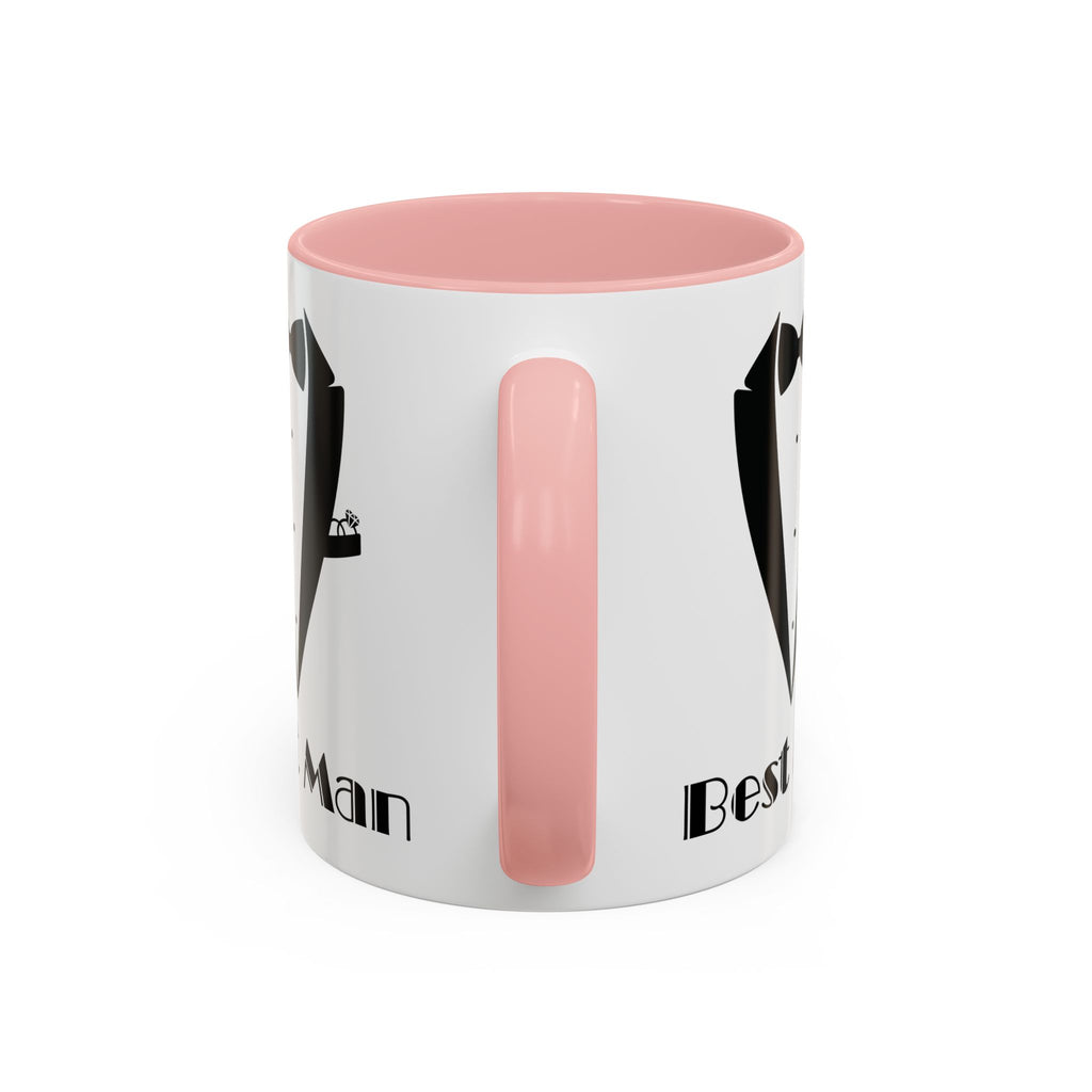 Best Man Accent Coffee Mug 11/15 oz, Groom’s Gift, Wedding Party Favor, Unique Best Man Gift, Black and White Coffee Cup