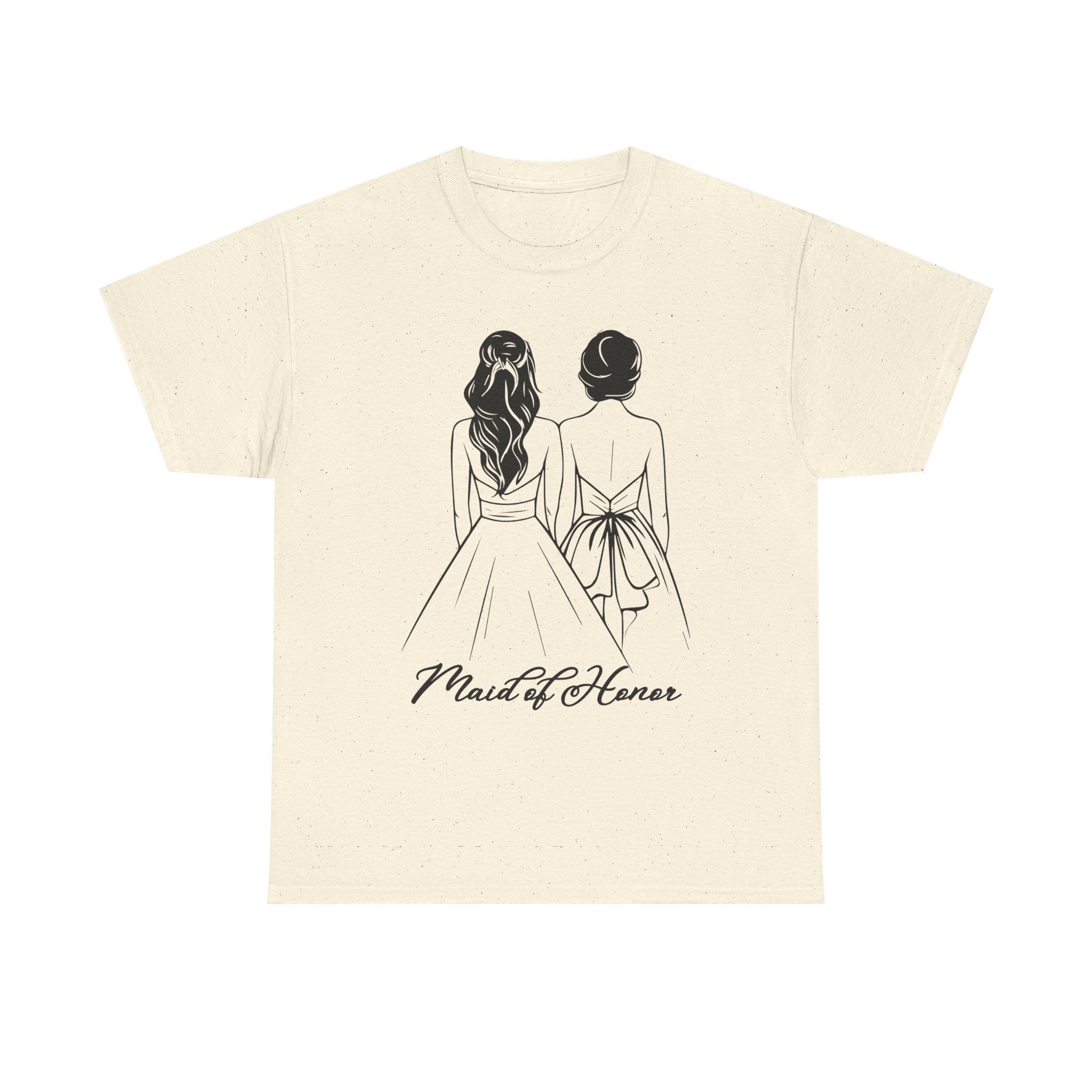 Maid of Honor Tee, Unisex Heavy Cotton T-Shirt, Wedding Gift, Bridal Party Attire, Customizable Bridal Wear, Fun Bachelorette Shirt