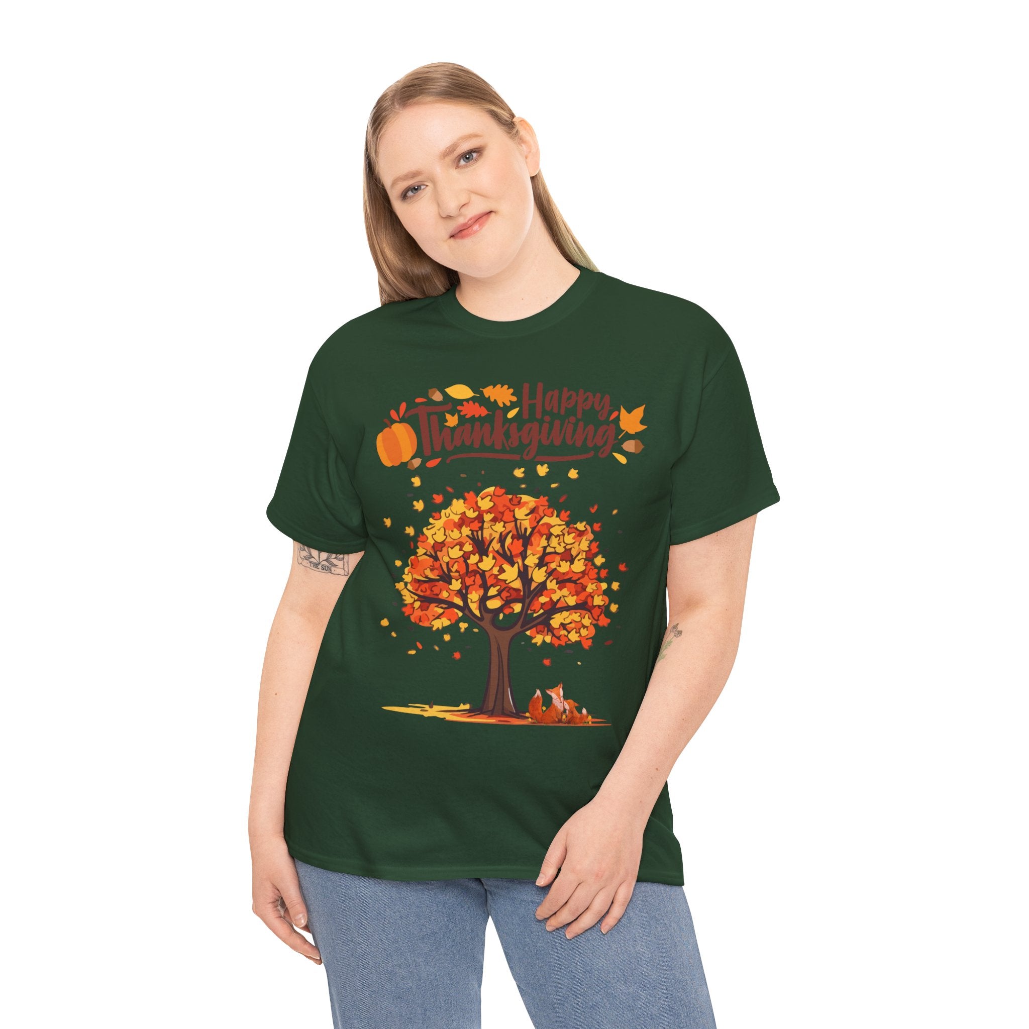 Thanksgiving Tree Tee, Autumn Shirt, Fall Apparel, Family Gathering Top, Seasonal Wear, Thanksgiving Gift