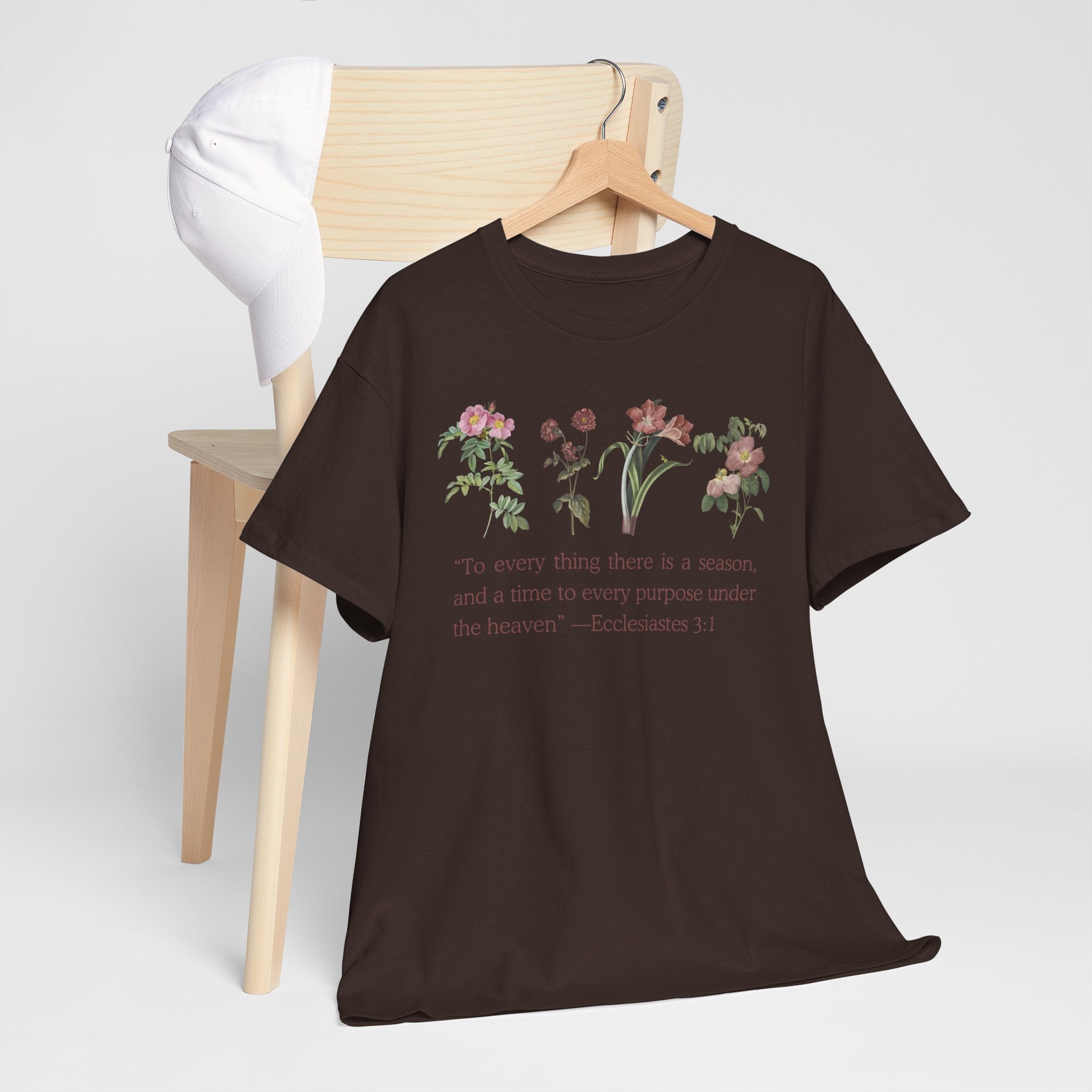 Christian -Biblical Inspirational Floral Quote Tee, Nature Lover Gift, Eco-Friendly Fashion, Casual Everyday Wear