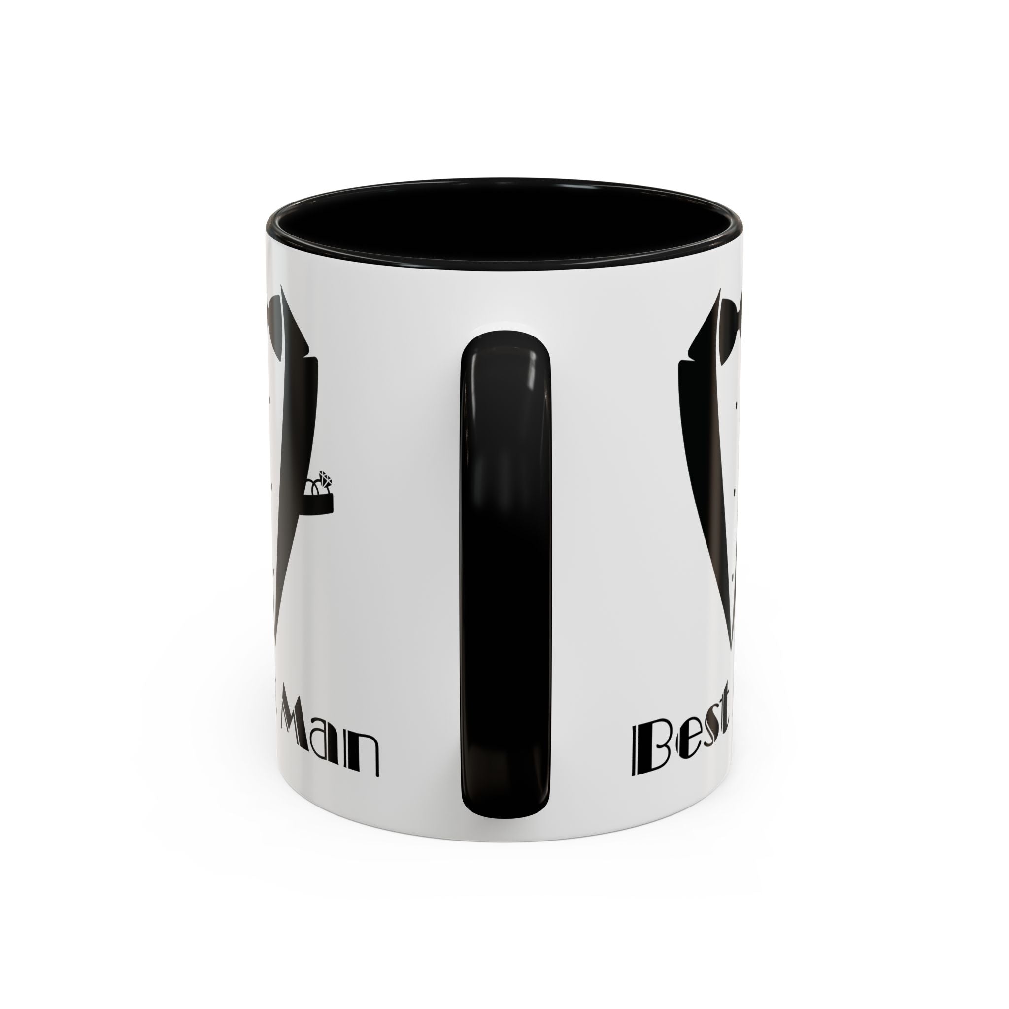 Best Man Accent Coffee Mug 11/15 oz, Groom’s Gift, Wedding Party Favor, Unique Best Man Gift, Black and White Coffee Cup