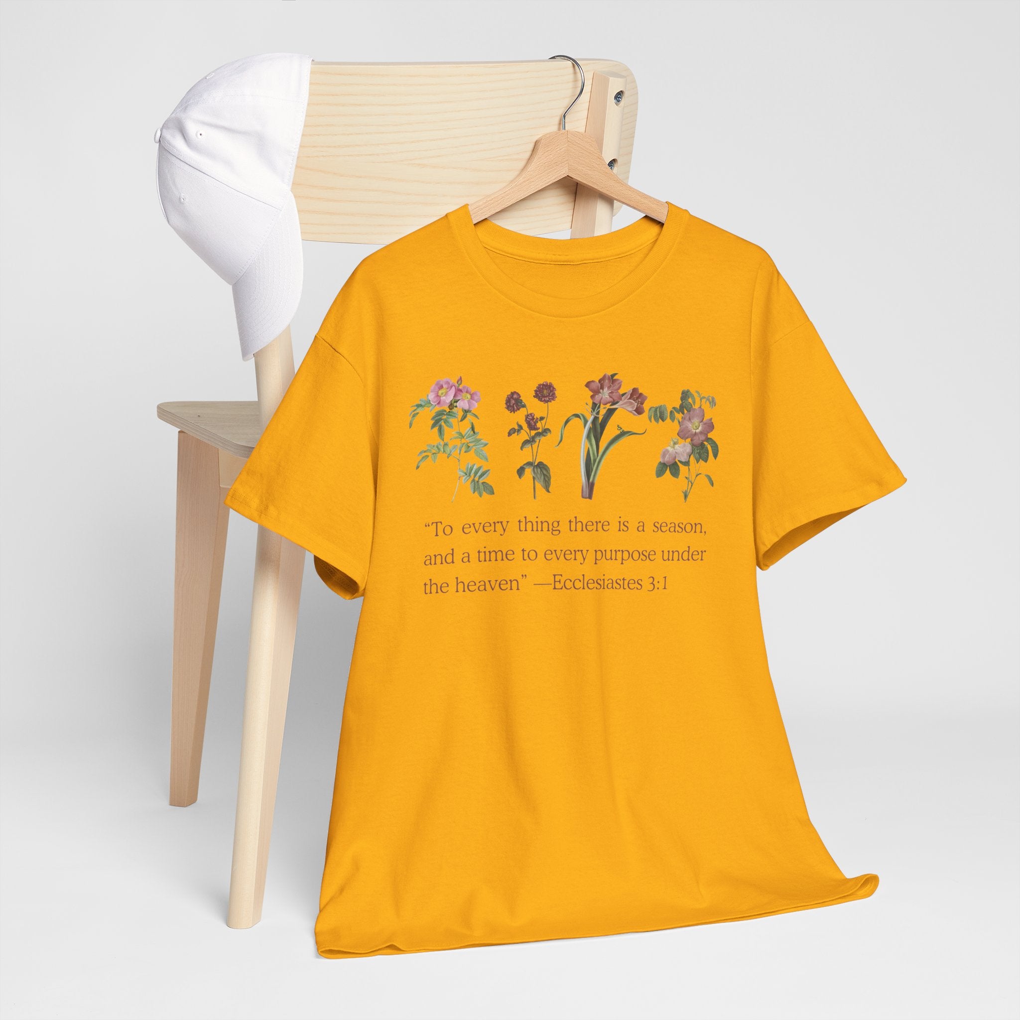 Christian -Biblical Inspirational Floral Quote Tee, Nature Lover Gift, Eco-Friendly Fashion, Casual Everyday Wear