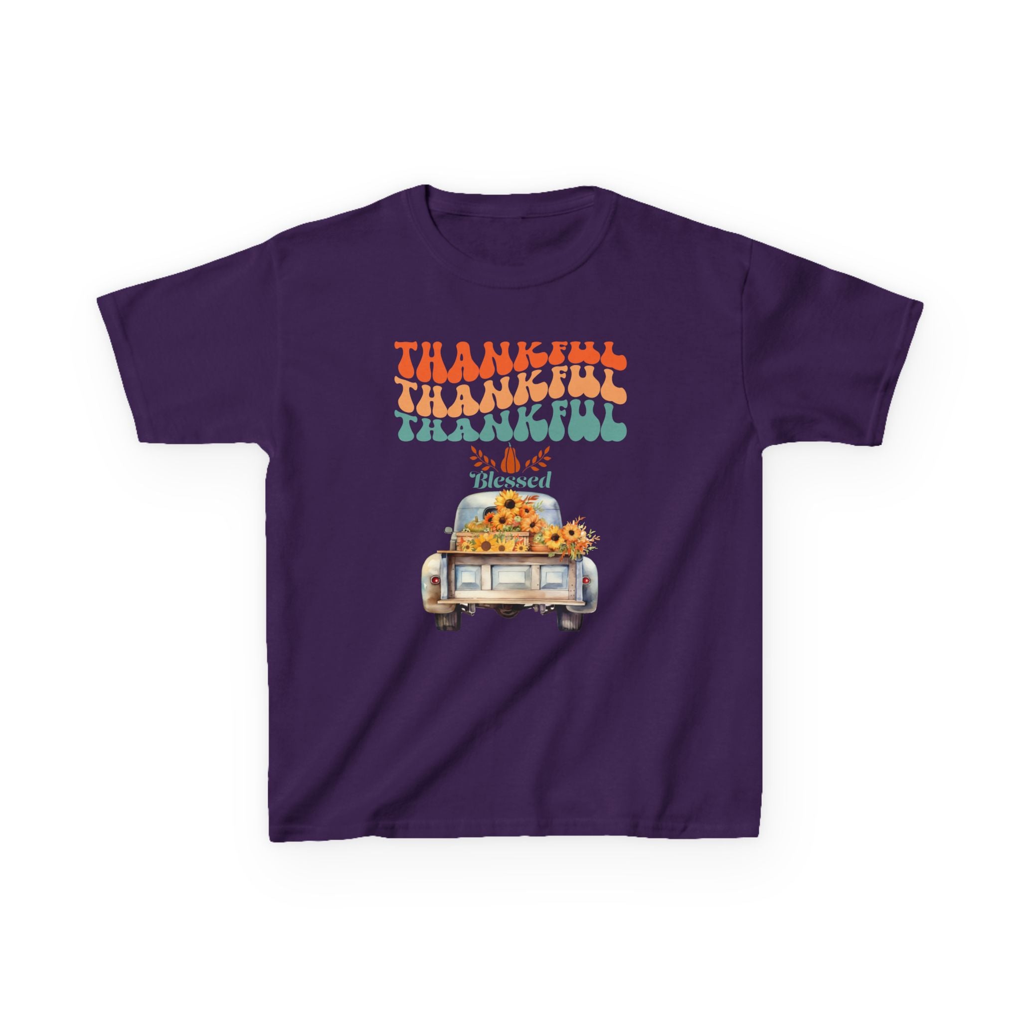 Thankful Kids Tee | Cute Autumn T-Shirt | Thanksgiving Gift | Kids Holiday Wear | Family Gathering Apparel