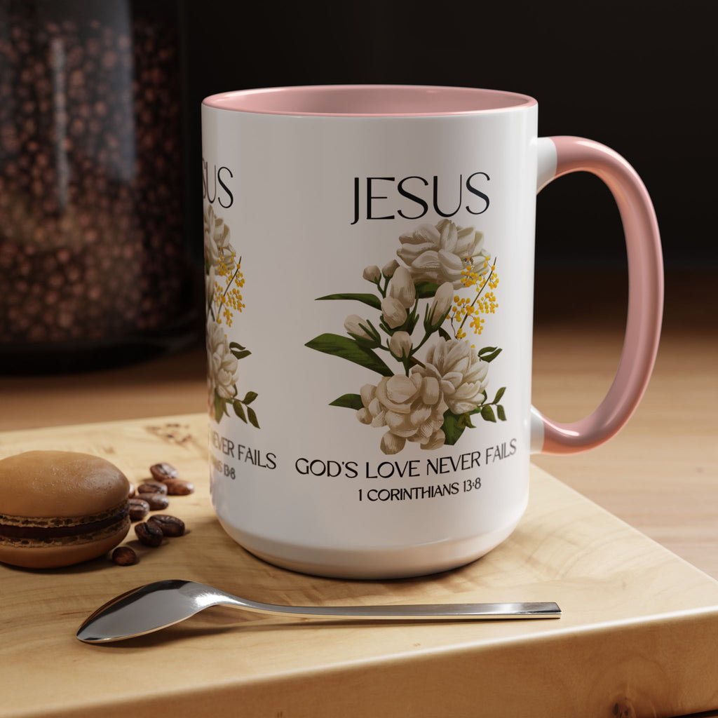 Inspirational Floral Coffee Mug 11/15 oz  - God's Love Design, Christian Gift, Home Decor, Mug for Faith, Coffee Lovers