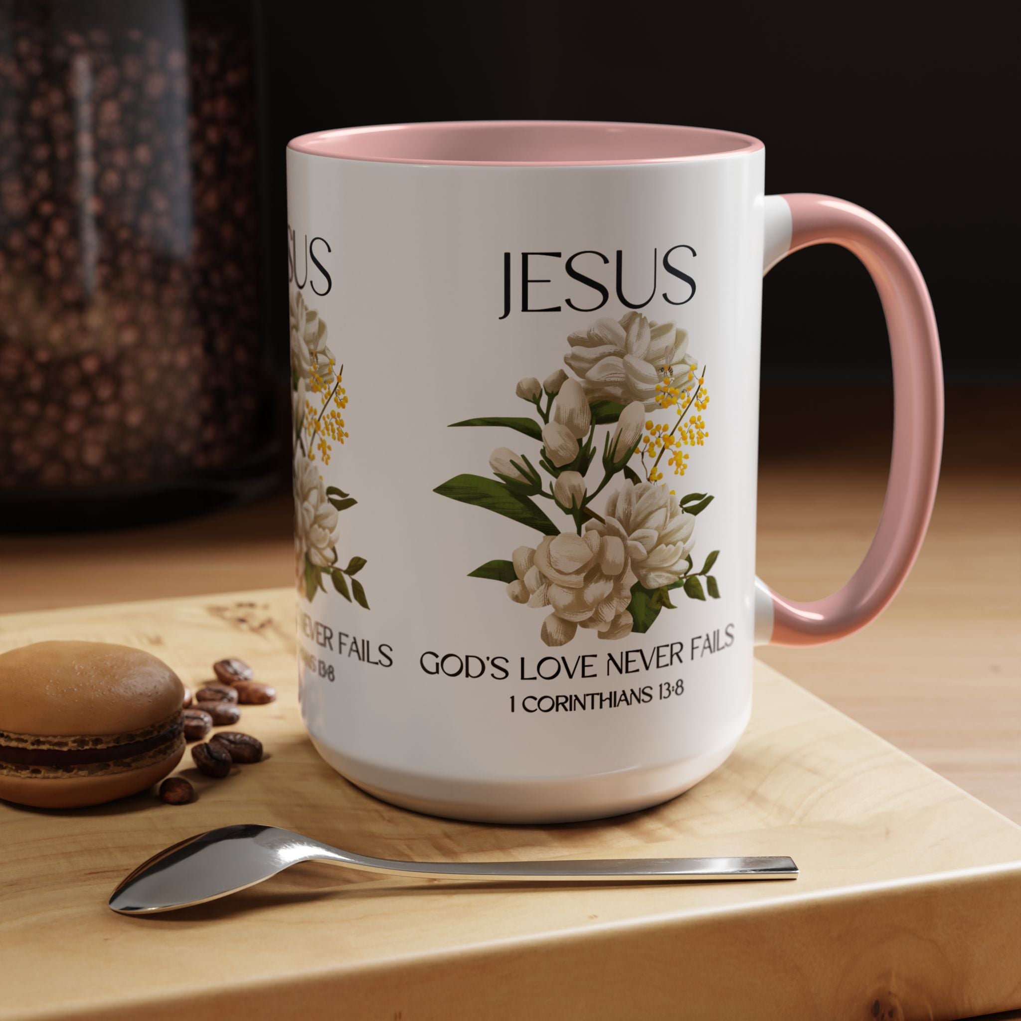 Inspirational Floral Coffee Mug 11/15 oz  - God's Love Design, Christian Gift, Home Decor, Mug for Faith, Coffee Lovers