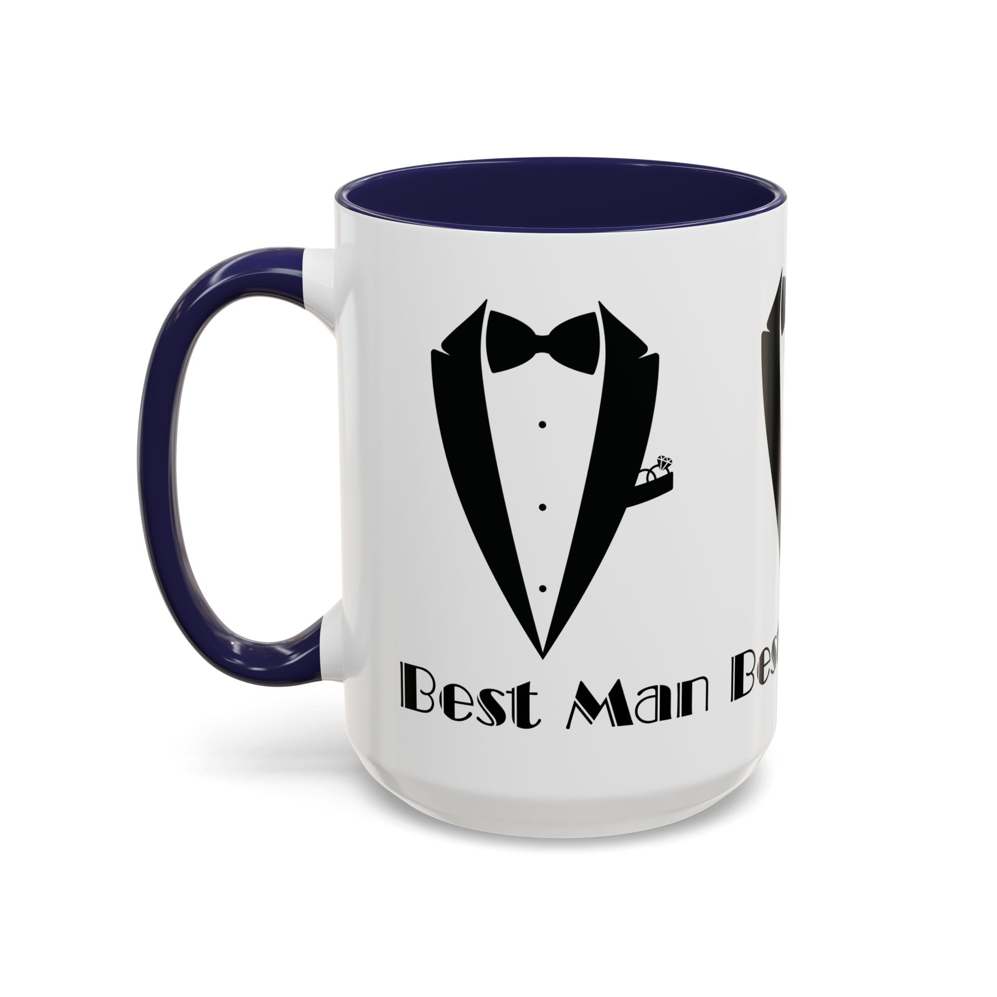 Best Man Accent Coffee Mug 11/15 oz, Groom’s Gift, Wedding Party Favor, Unique Best Man Gift, Black and White Coffee Cup