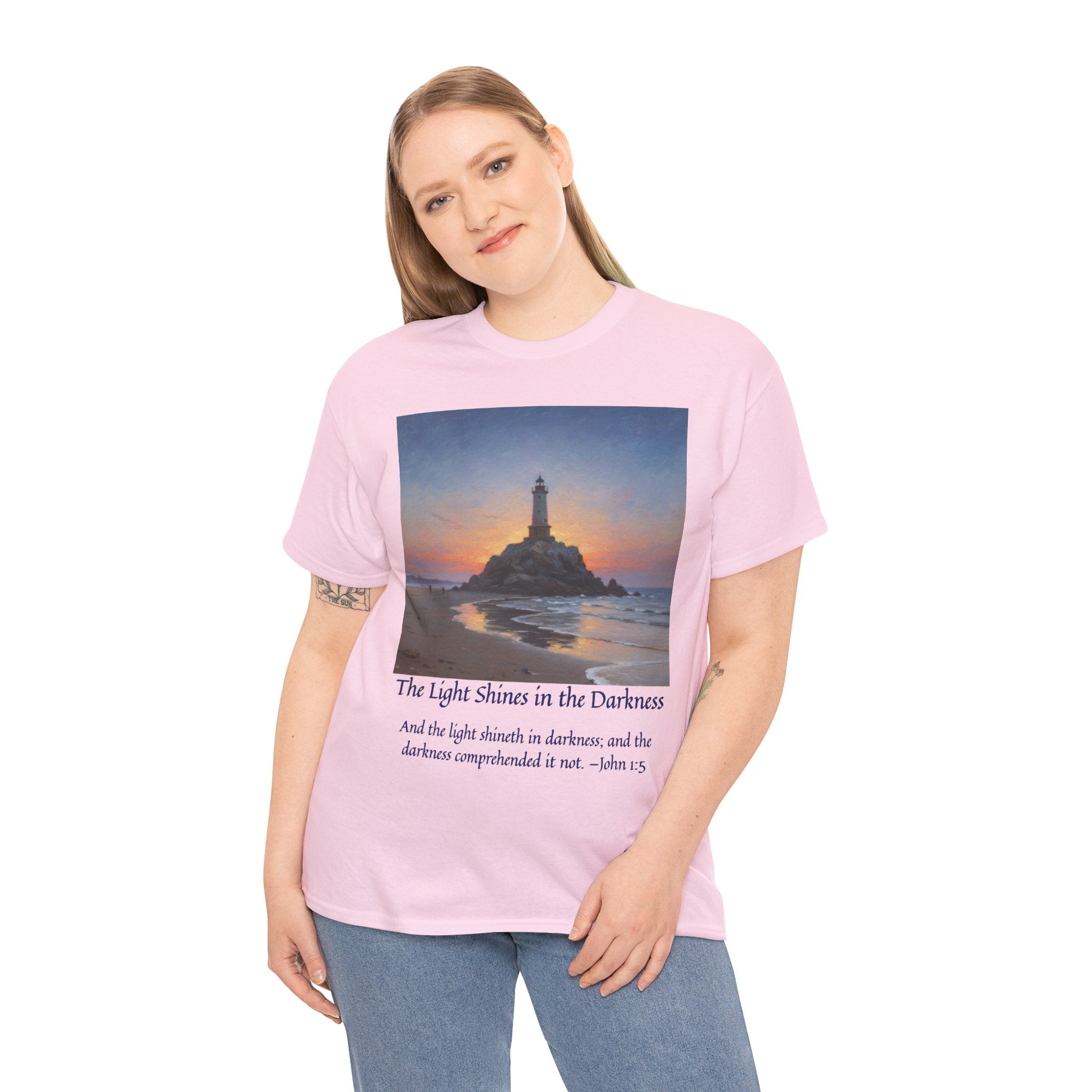 Light in Darkness Unisex Cotton Tee-inspired by Monet, Inspirational Shirt, Bible Verse Tee, Faith-Based Apparel, Perfect Gift for All Occasions