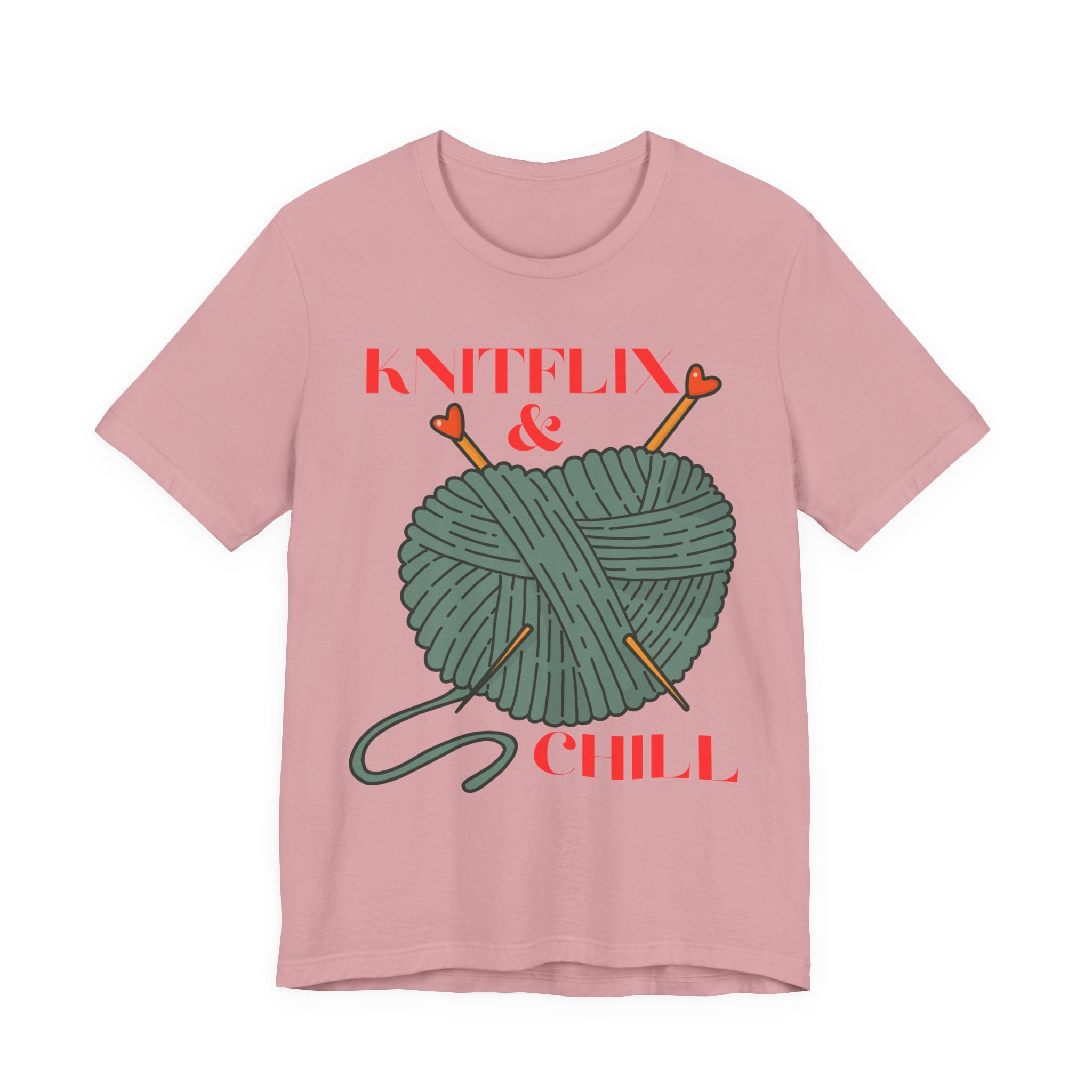 Knitflix & Chill Tee for Craft Lovers