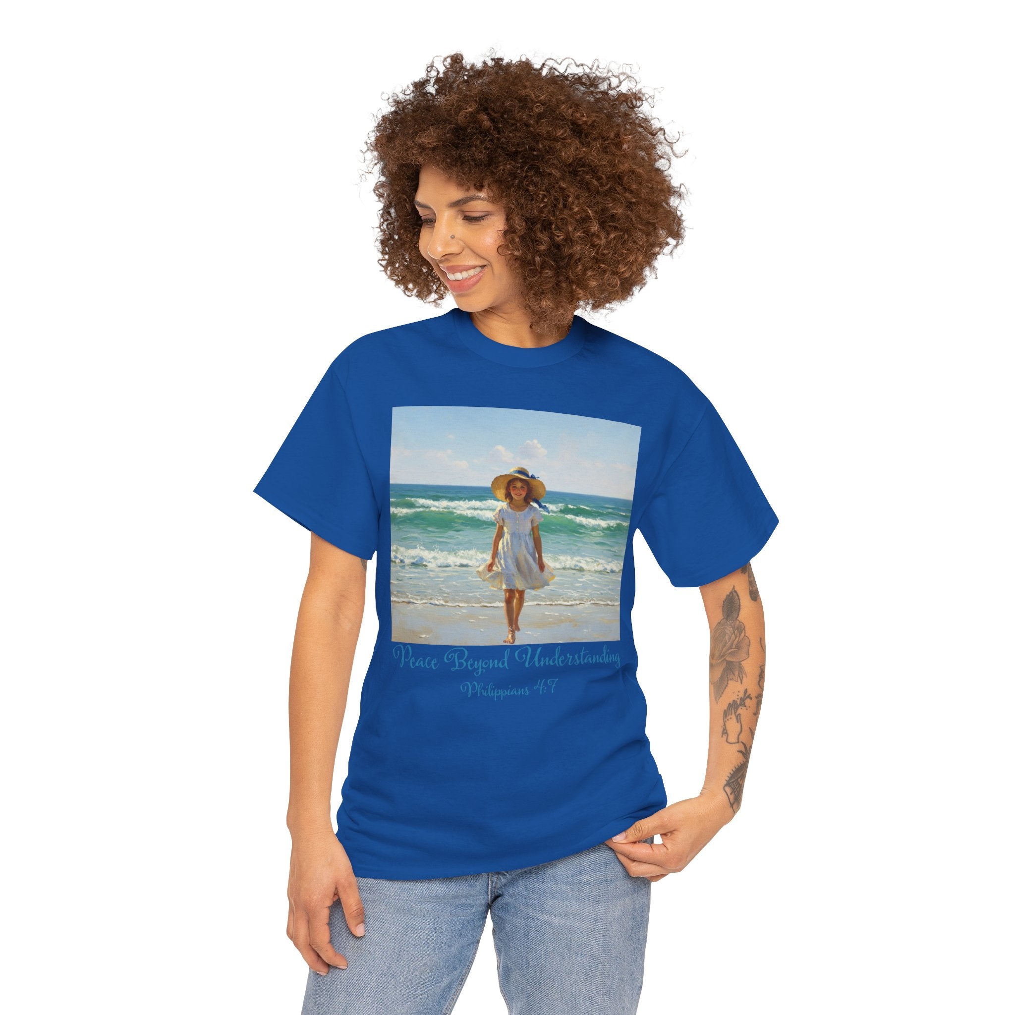 Serene Beach Vibes Tee for Summer Days, Top for Women, Casual Wear, Gifts for Beach Lovers, Vacay Essentials
