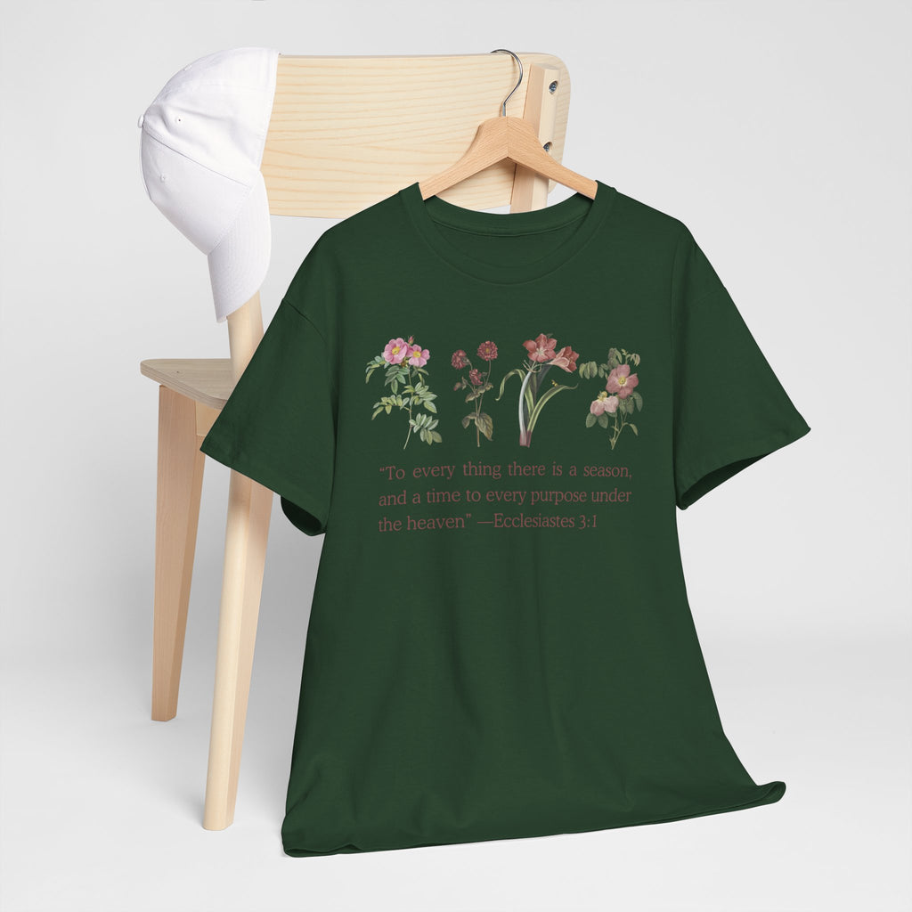 Christian -Biblical Inspirational Floral Quote Tee, Nature Lover Gift, Eco-Friendly Fashion, Casual Everyday Wear