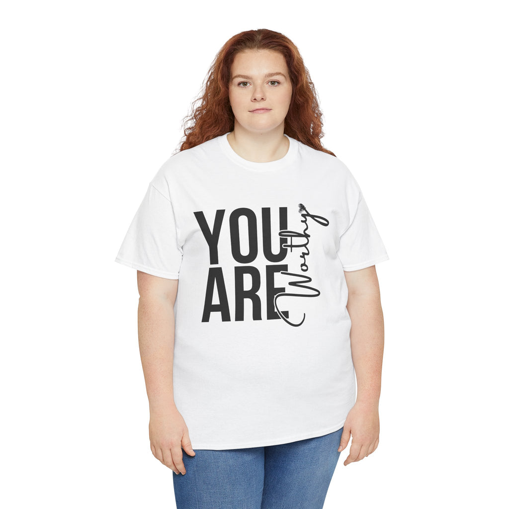You Are Worthy Unisex Heavy Cotton Tee, Motivational Quote Shirt, Gift for Friends, Self-Love Tee, Uplifting Apparel, Positive [...]