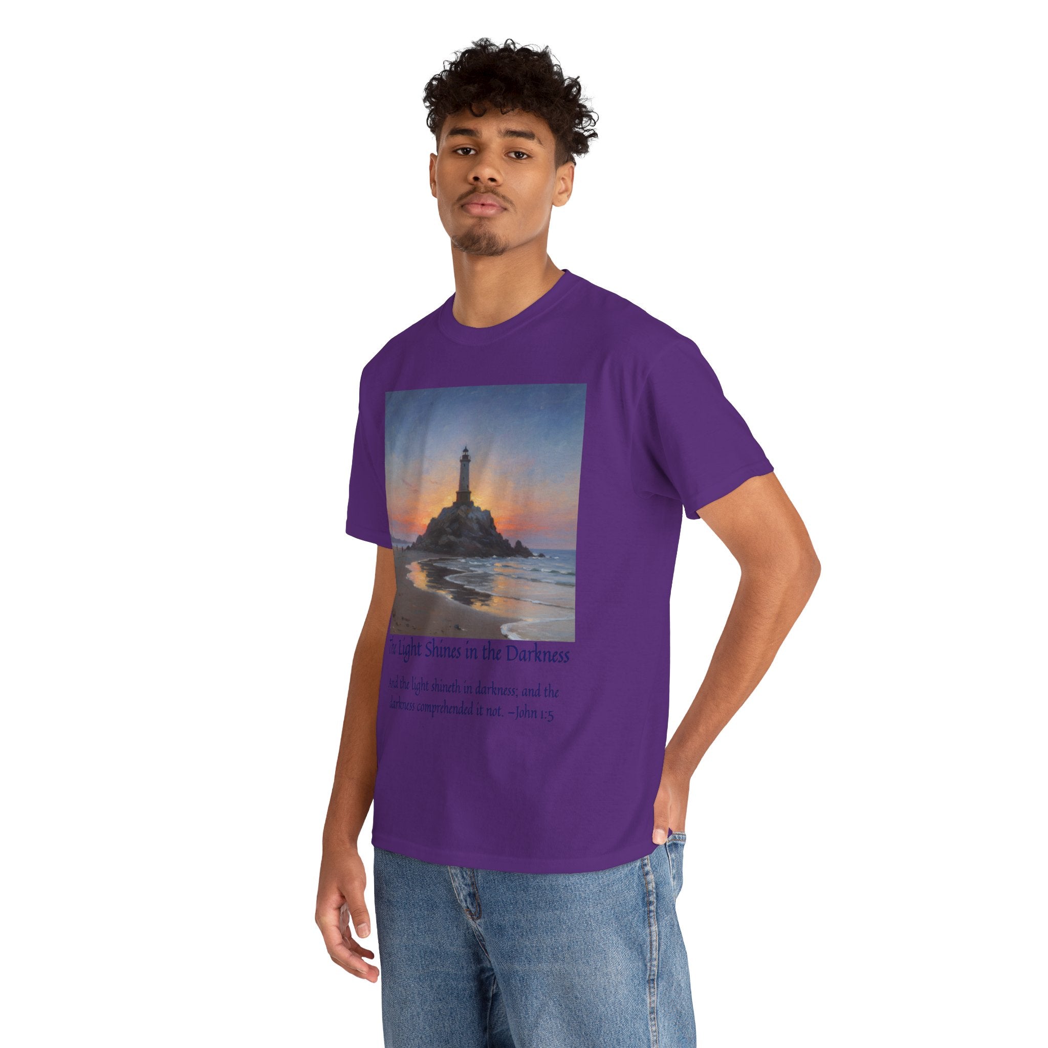 Light in Darkness Unisex Cotton Tee-inspired by Monet, Inspirational Shirt, Bible Verse Tee, Faith-Based Apparel, Perfect Gift for All Occasions