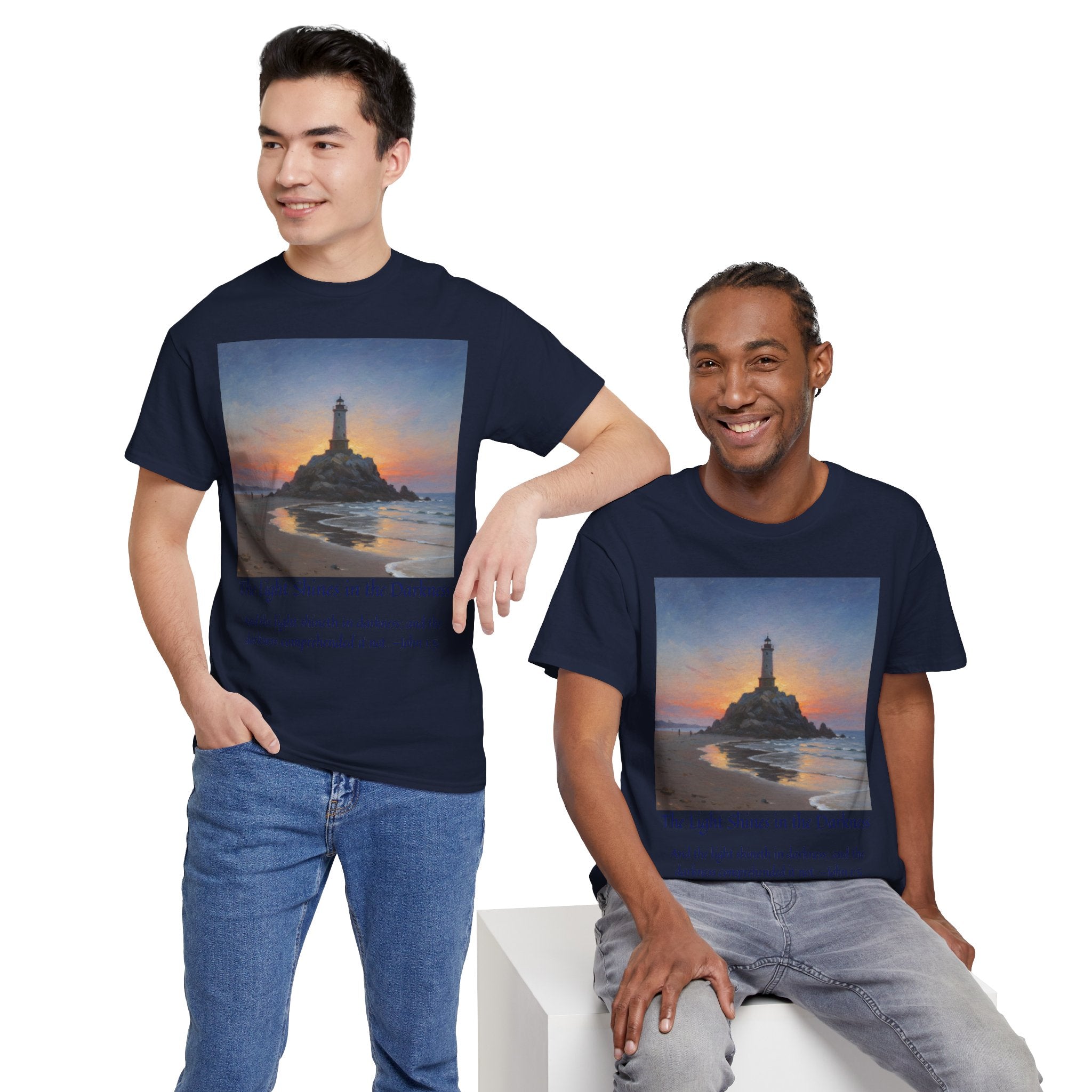 Light in Darkness Unisex Cotton Tee-inspired by Monet, Inspirational Shirt, Bible Verse Tee, Faith-Based Apparel, Perfect Gift for All Occasions