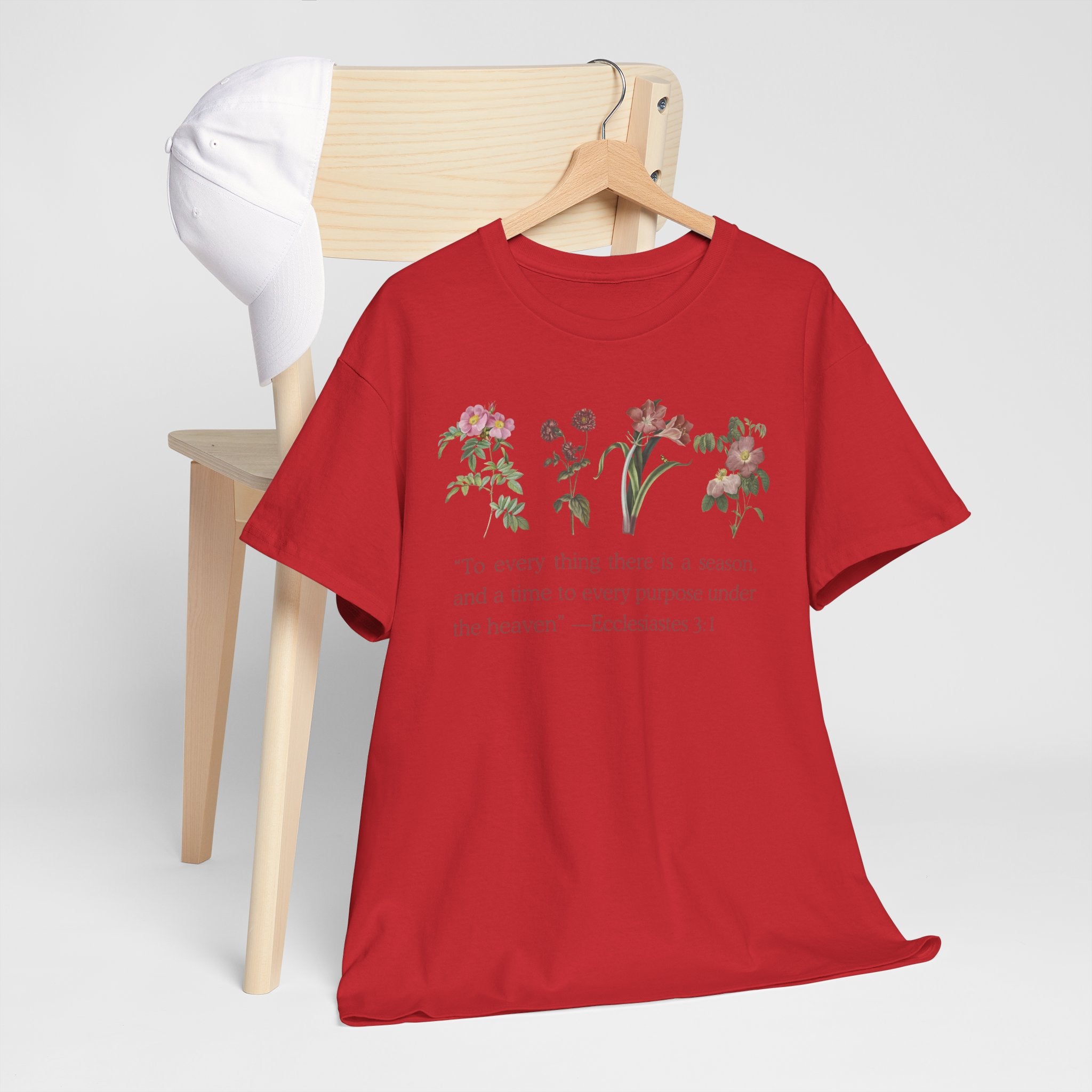 Christian -Biblical Inspirational Floral Quote Tee, Nature Lover Gift, Eco-Friendly Fashion, Casual Everyday Wear