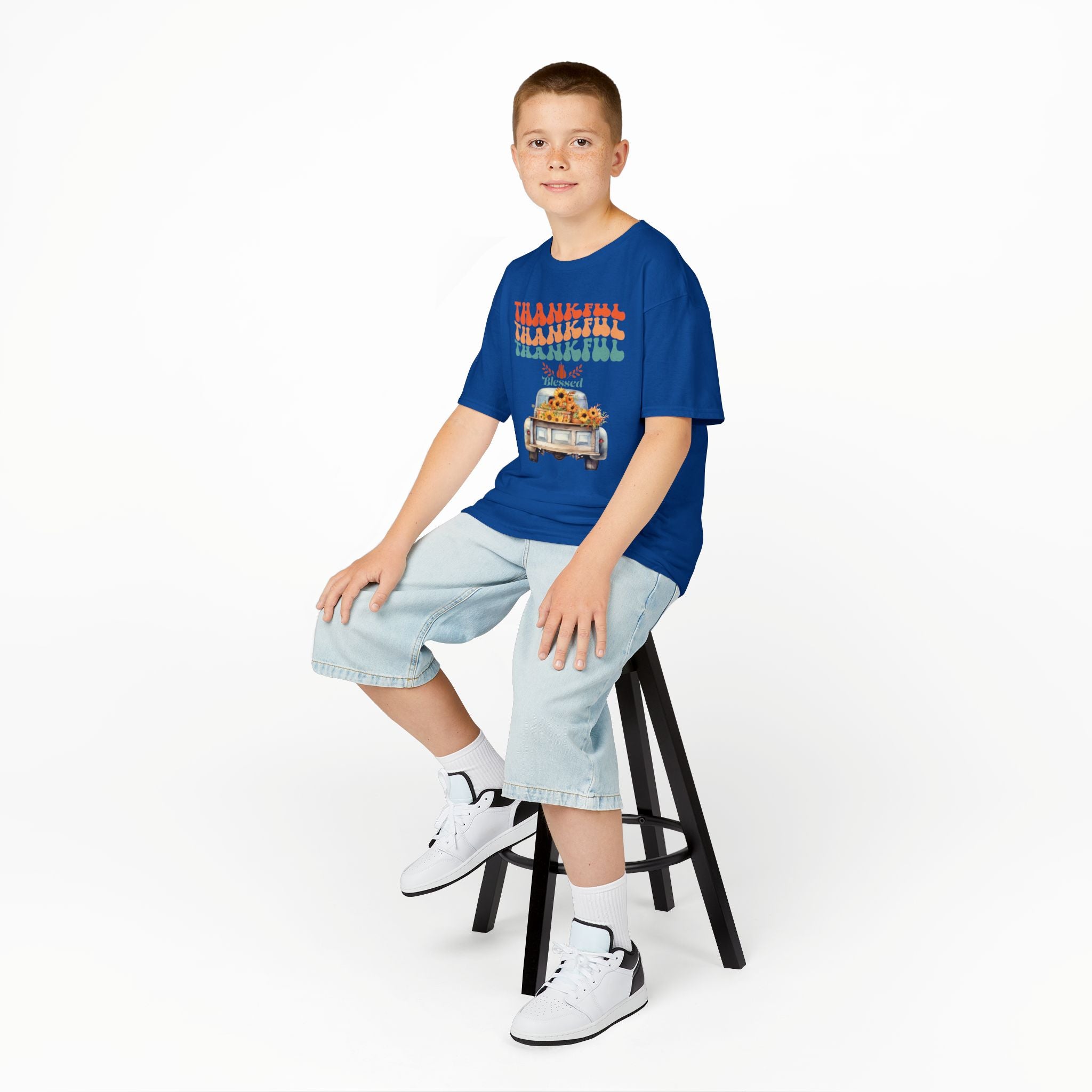 Thankful Kids Tee | Cute Autumn T-Shirt | Thanksgiving Gift | Kids Holiday Wear | Family Gathering Apparel