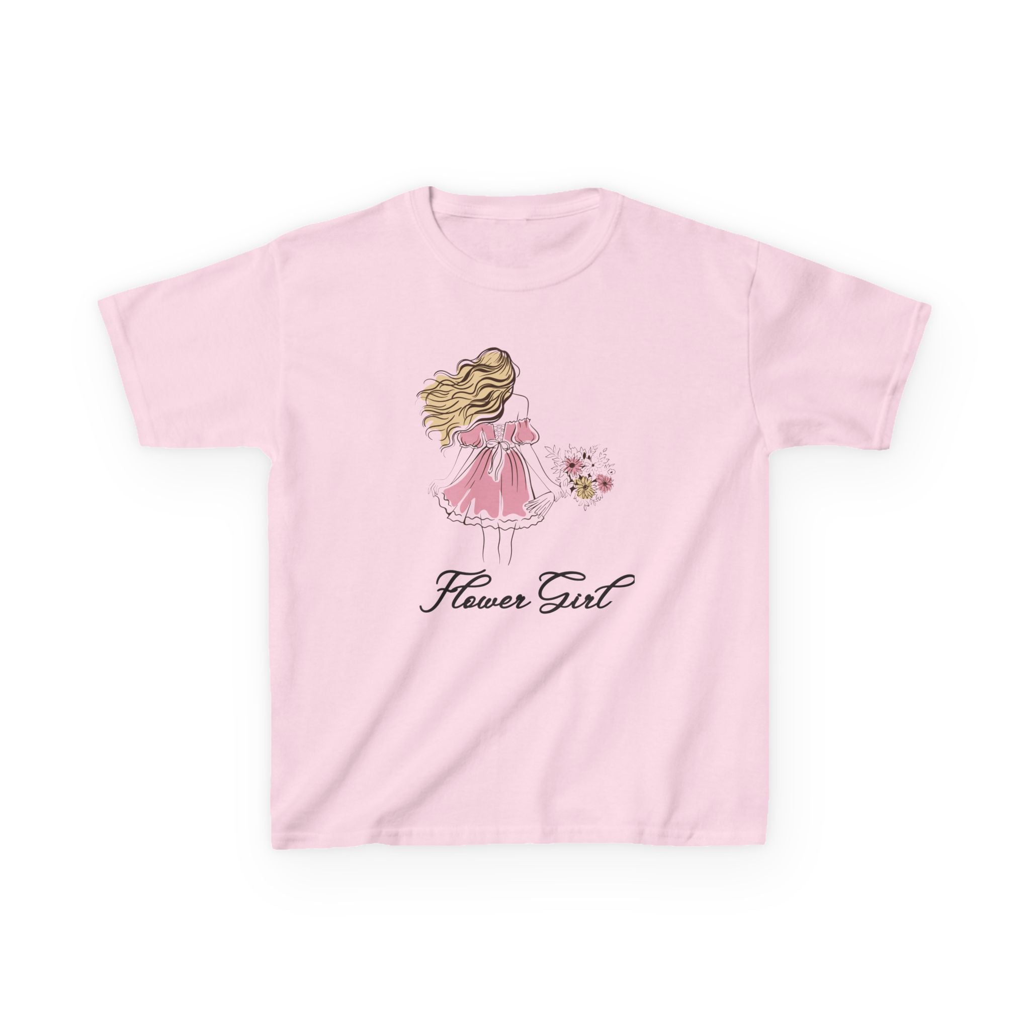 Flower Girl Kids Tee, Cute Kids T-Shirt, Children's Wedding Outfit, Floral Graphic Tee, Birthday Gift for Girls, Summer Apparel