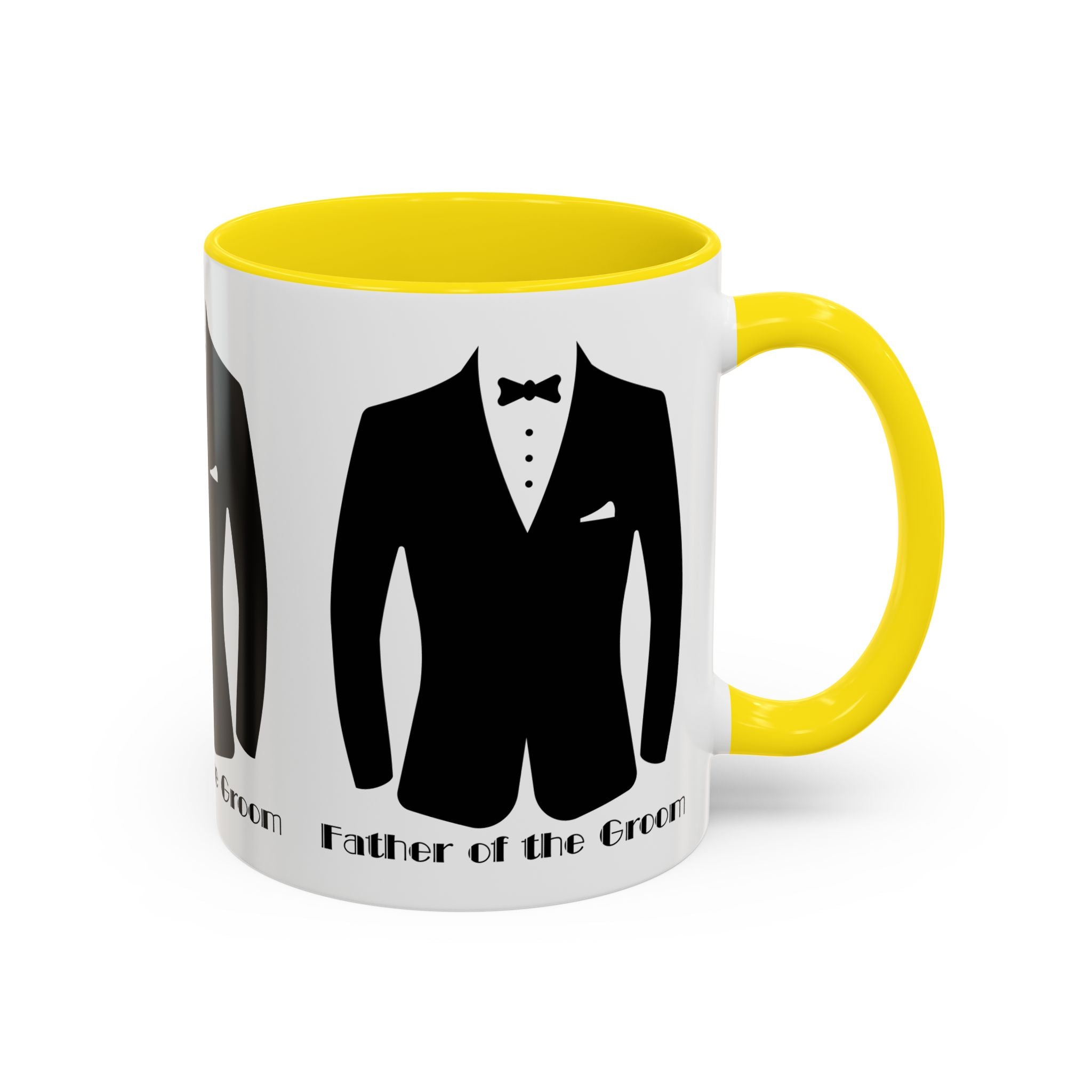 Father of the Groom Accent Coffee Mug 11/15 oz- Perfect Groomsmen Gift, Wedding Keepsake, Stylish Drinkware, Unique Wedding Favor