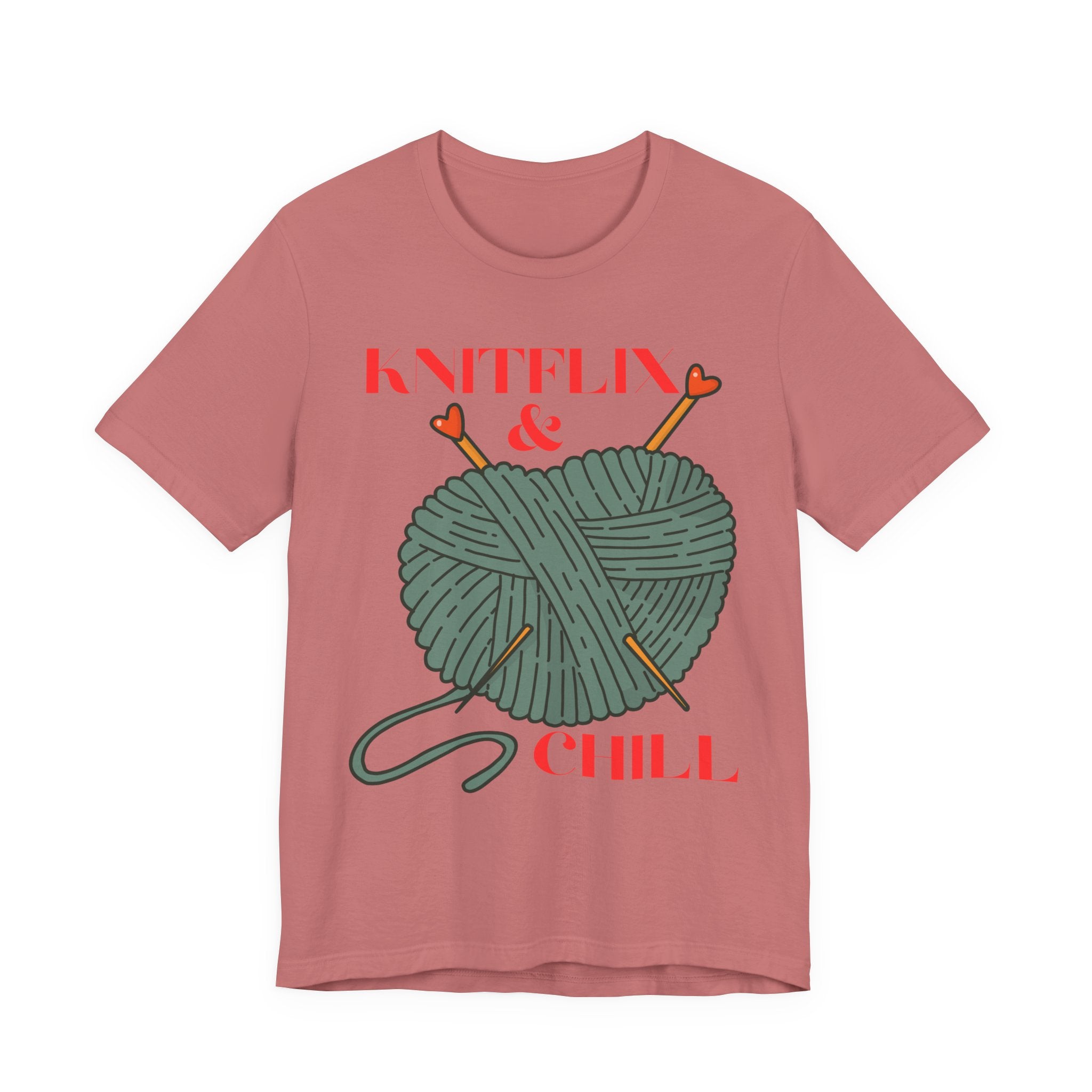 Knitflix & Chill Tee for Craft Lovers