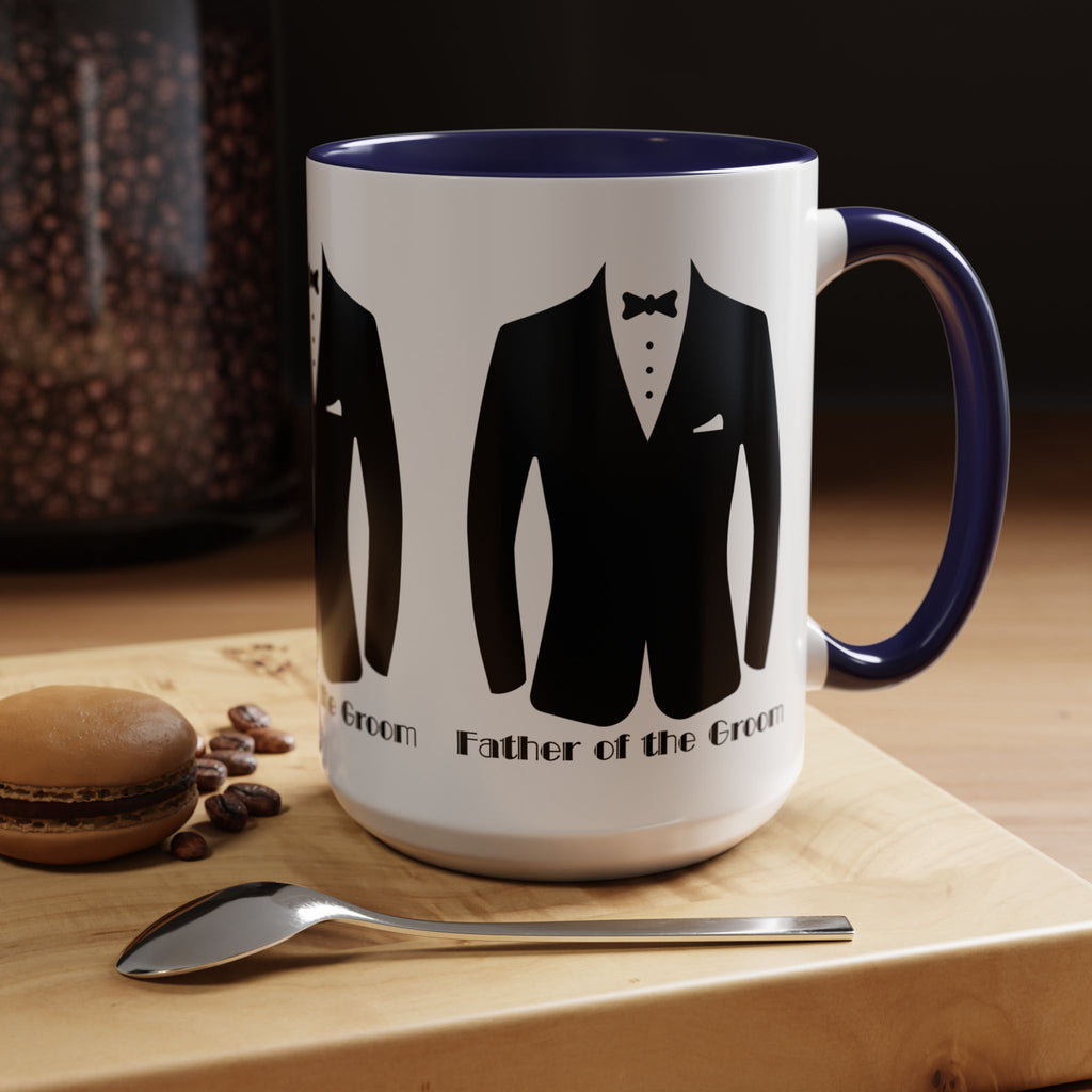 Father of the Groom Accent Coffee Mug 11/15 oz- Perfect Groomsmen Gift, Wedding Keepsake, Stylish Drinkware, Unique Wedding Favor