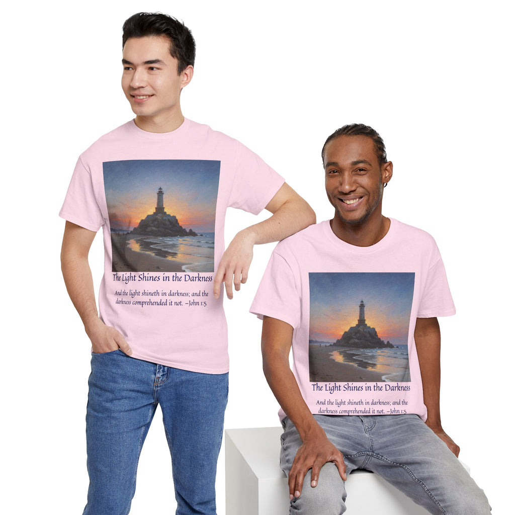 Light in Darkness Unisex Cotton Tee-inspired by Monet, Inspirational Shirt, Bible Verse Tee, Faith-Based Apparel, Perfect Gift for All Occasions