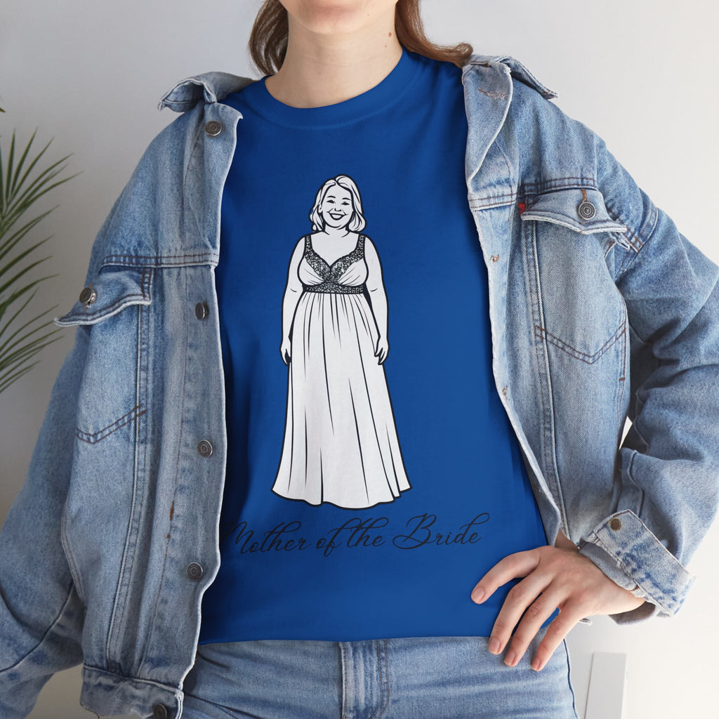 Mother of the Bride Tee, Plus Size Wedding Shirt, Unisex Cotton T-Shirt, Bridal Party Gift, Fun Wedding Day Apparel