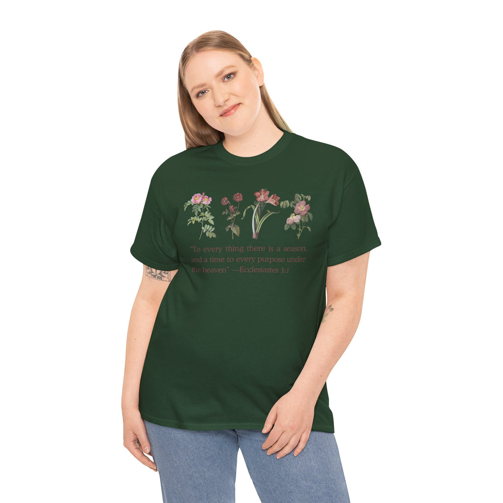 Christian -Biblical Inspirational Floral Quote Tee, Nature Lover Gift, Eco-Friendly Fashion, Casual Everyday Wear