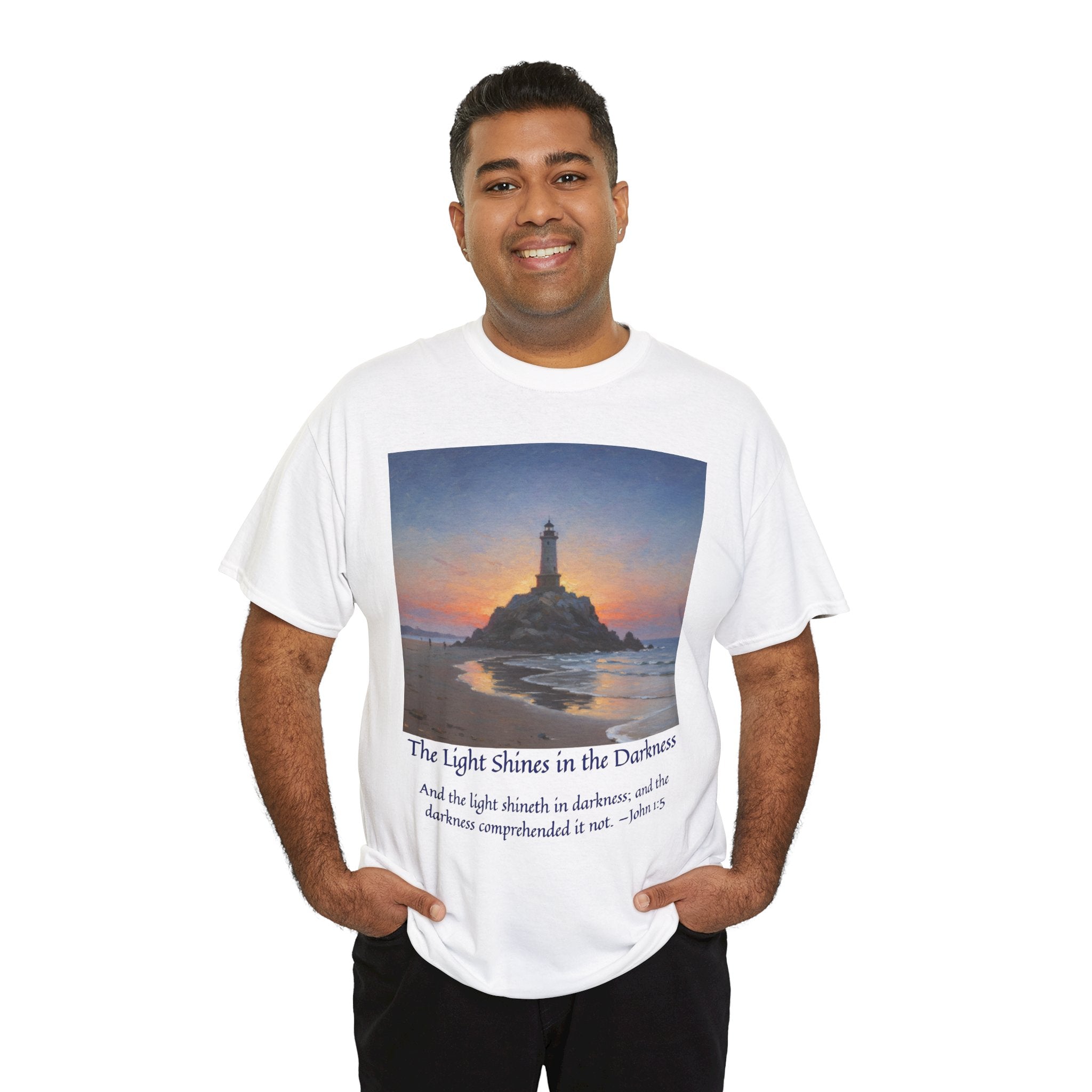 Light in Darkness Unisex Cotton Tee-inspired by Monet, Inspirational Shirt, Bible Verse Tee, Faith-Based Apparel, Perfect Gift for All Occasions