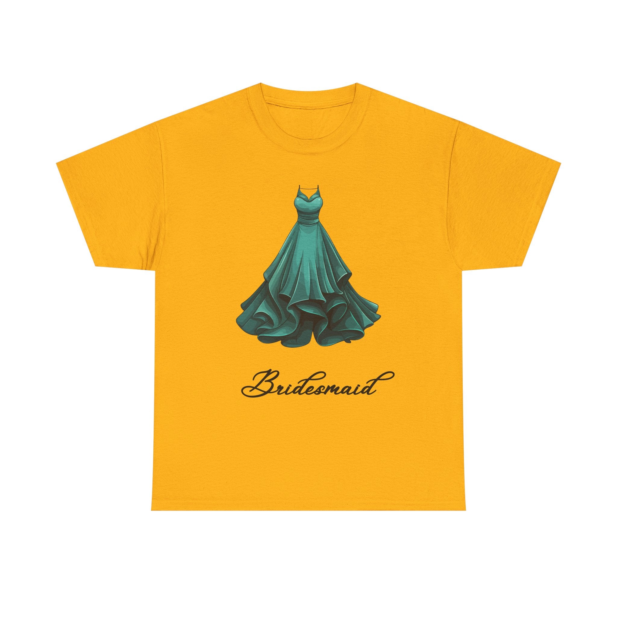 Bridesmaid Dress Tee, Unisex Heavy Cotton Tee for Bridal Party, Wedding Gift, Casual Wear, Bridal Shower Outfit