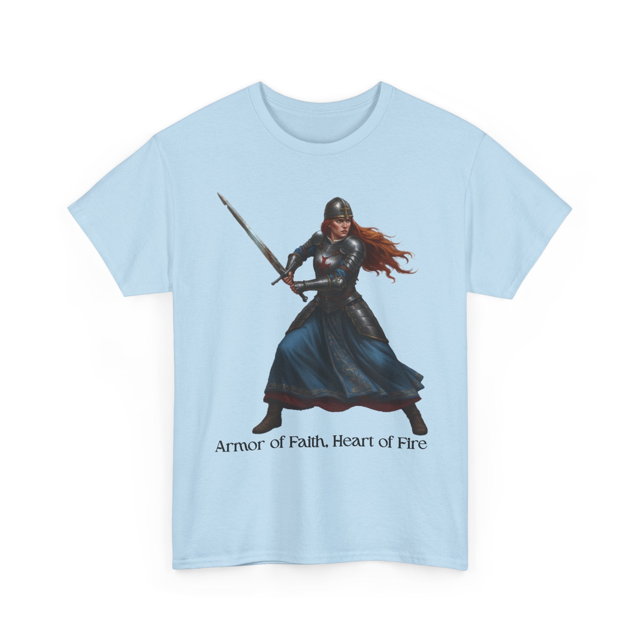 Warrior Spirit Unisex Heavy Cotton Tee, Inspirational Shirt, Fantasy Gift, Empowerment Merchandise, Soft Cotton Tee, Everyday Wear