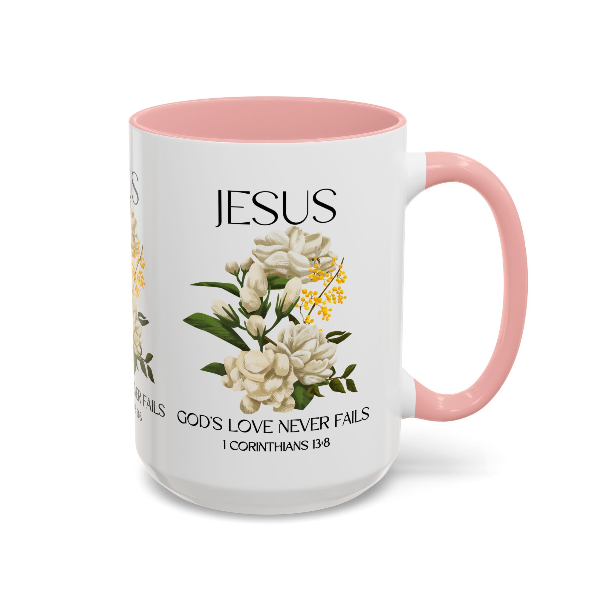 Inspirational Floral Coffee Mug 11/15 oz  - God's Love Design, Christian Gift, Home Decor, Mug for Faith, Coffee Lovers