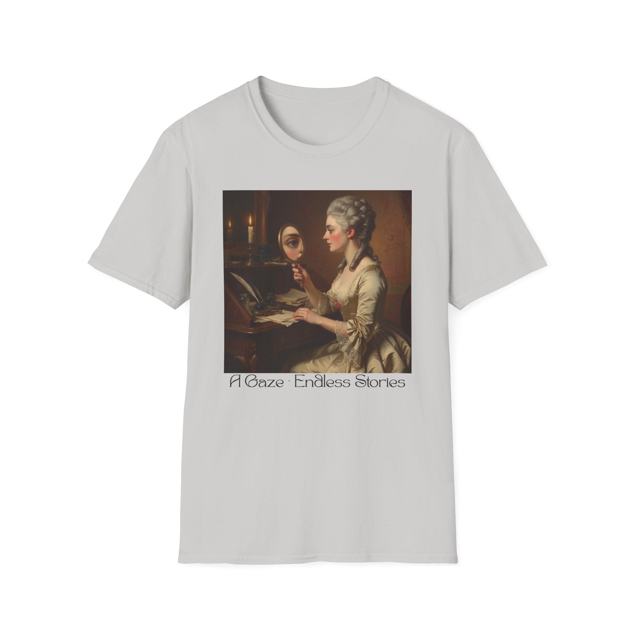 Artistic Vintage T-Shirt with 'A Gaze, Endless Stories' Design, Perfect for Art Lovers, Gifts, Casual Wear, Museum Visits, Art Class