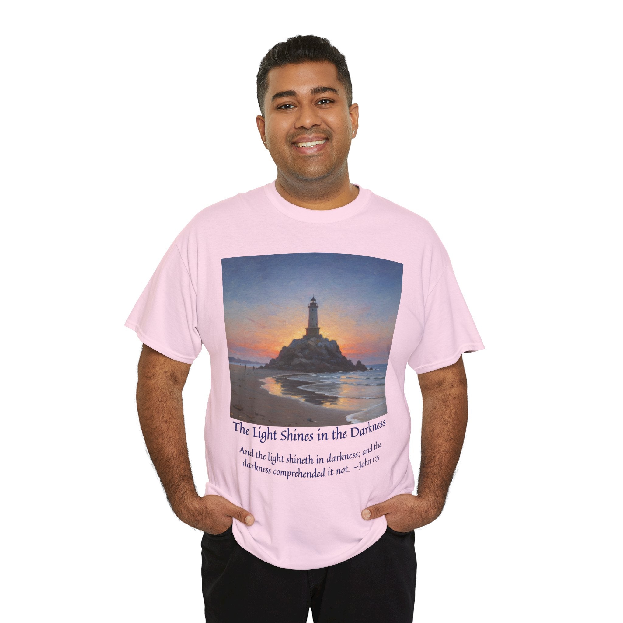 Light in Darkness Unisex Cotton Tee-inspired by Monet, Inspirational Shirt, Bible Verse Tee, Faith-Based Apparel, Perfect Gift for All Occasions