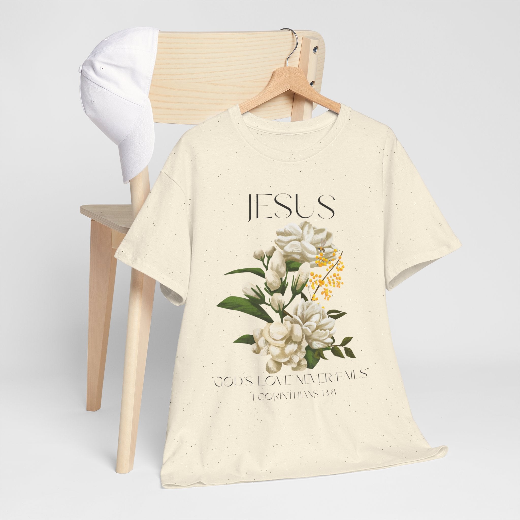 Jesus- God's love never fails-Unisex Heavy Cotton Tee