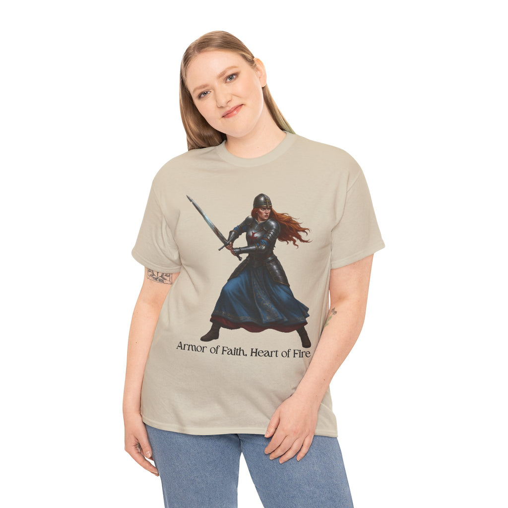 Warrior Spirit Unisex Heavy Cotton Tee, Inspirational Shirt, Fantasy Gift, Empowerment Merchandise, Soft Cotton Tee, Everyday Wear