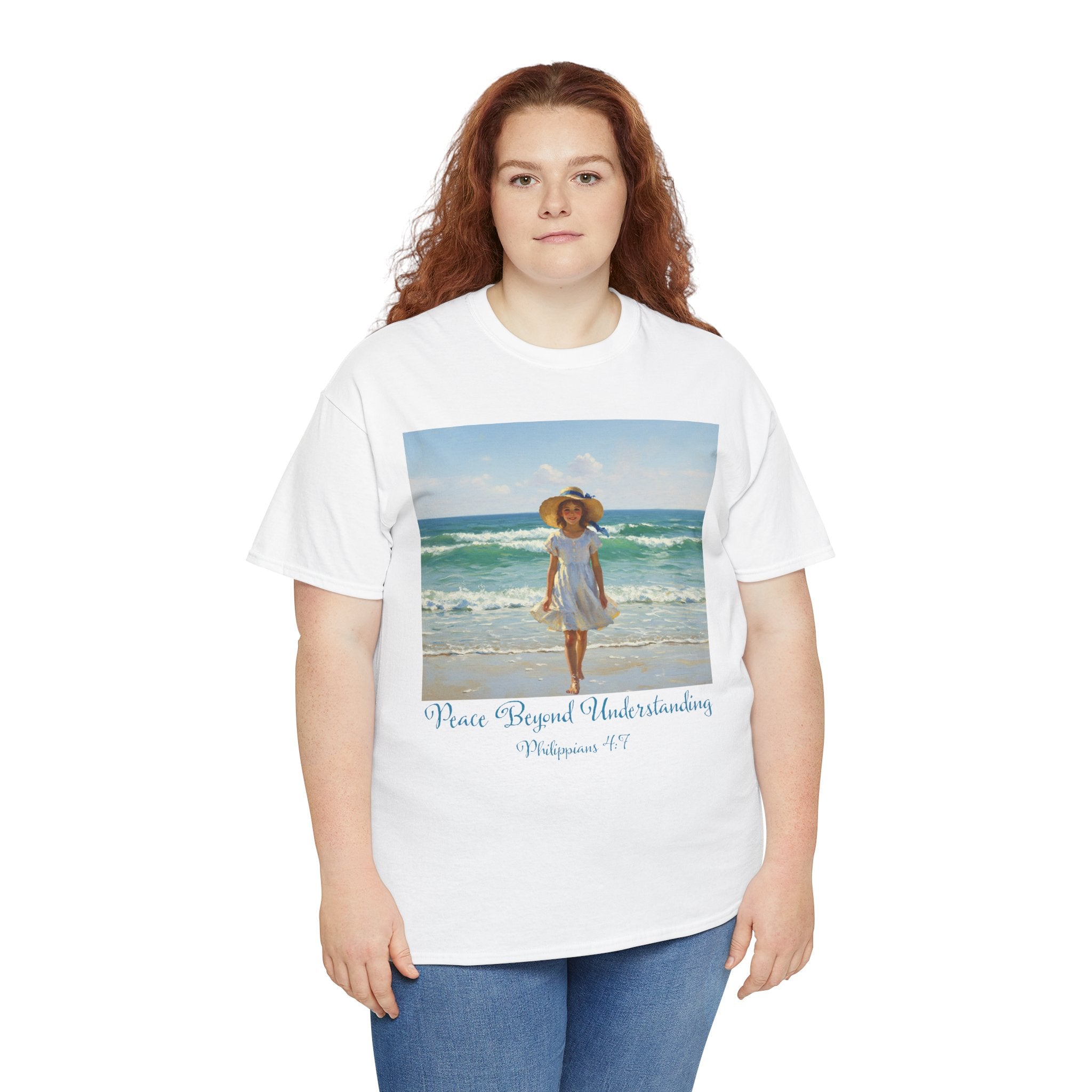 Serene Beach Vibes Tee for Summer Days, Top for Women, Casual Wear, Gifts for Beach Lovers, Vacay Essentials