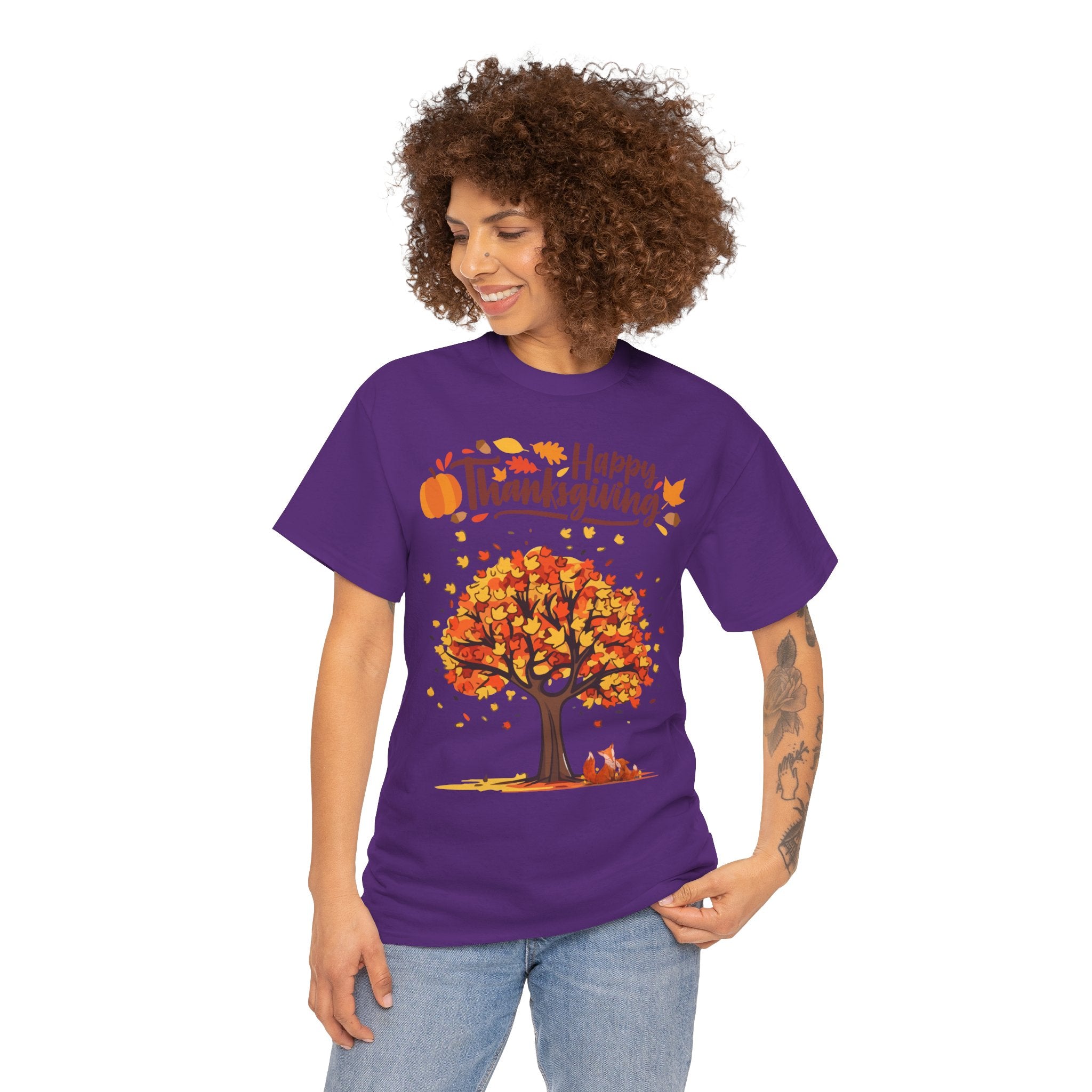 Thanksgiving Tree Tee, Autumn Shirt, Fall Apparel, Family Gathering Top, Seasonal Wear, Thanksgiving Gift