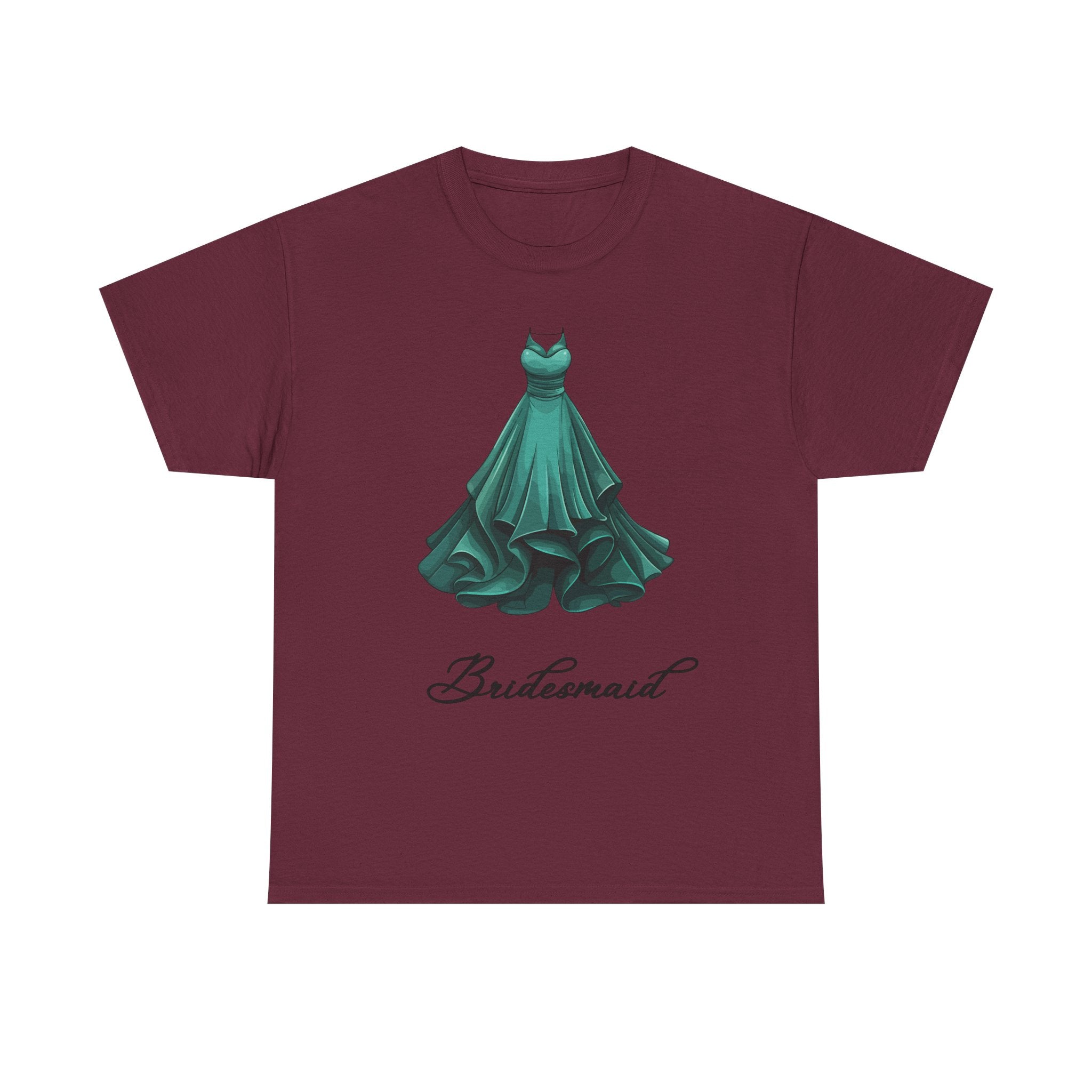 Bridesmaid Dress Tee, Unisex Heavy Cotton Tee for Bridal Party, Wedding Gift, Casual Wear, Bridal Shower Outfit