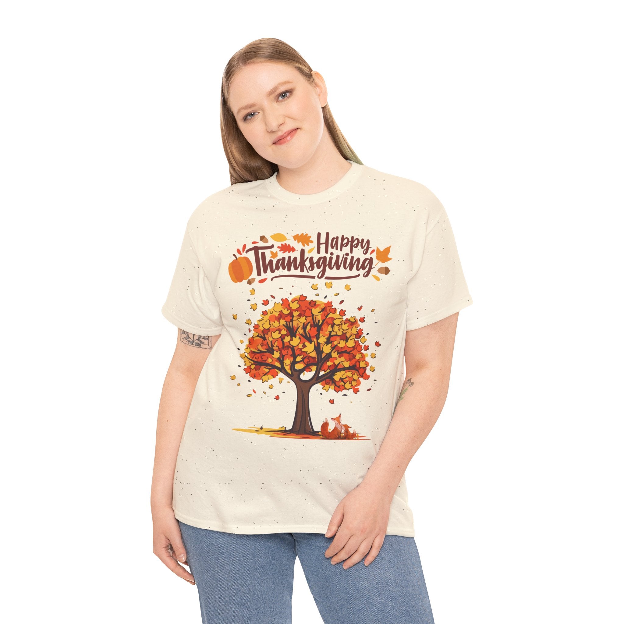 Thanksgiving Tree Tee, Autumn Shirt, Fall Apparel, Family Gathering Top, Seasonal Wear, Thanksgiving Gift