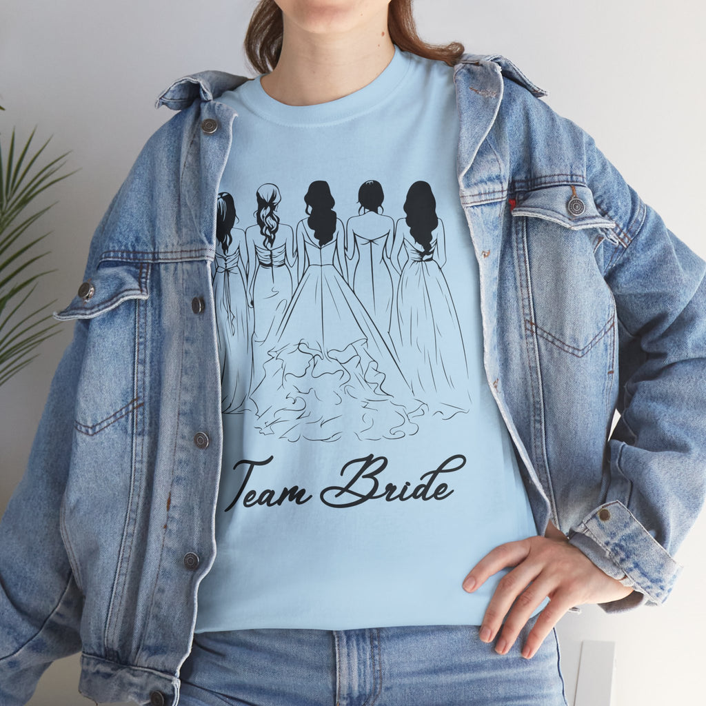 Team Bride Unisex Heavy Cotton Tee - Perfect for Weddings, Bridal Showers, Engagements, Bachelorette Parties, Group Celebrations