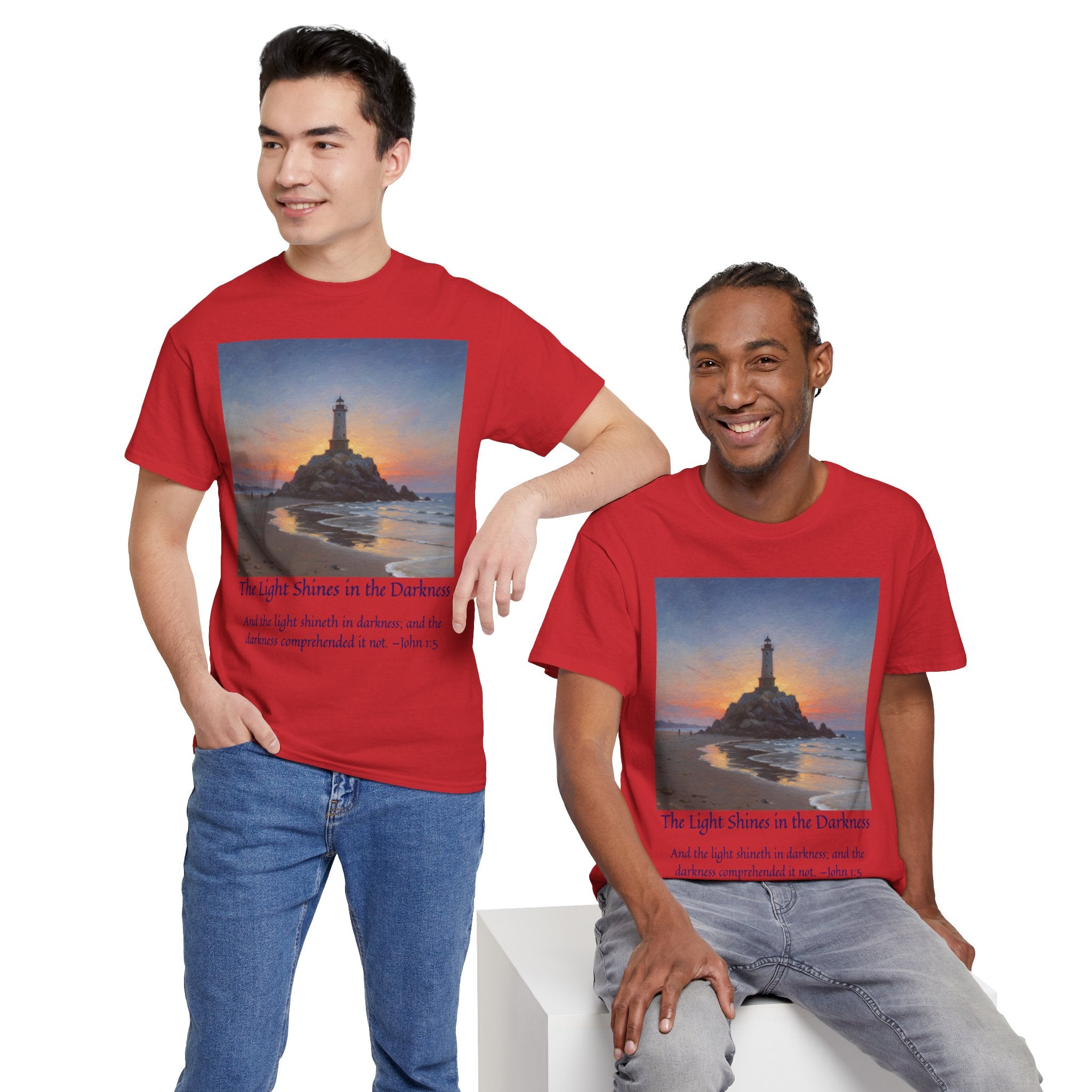 Light in Darkness Unisex Cotton Tee-inspired by Monet, Inspirational Shirt, Bible Verse Tee, Faith-Based Apparel, Perfect Gift for All Occasions