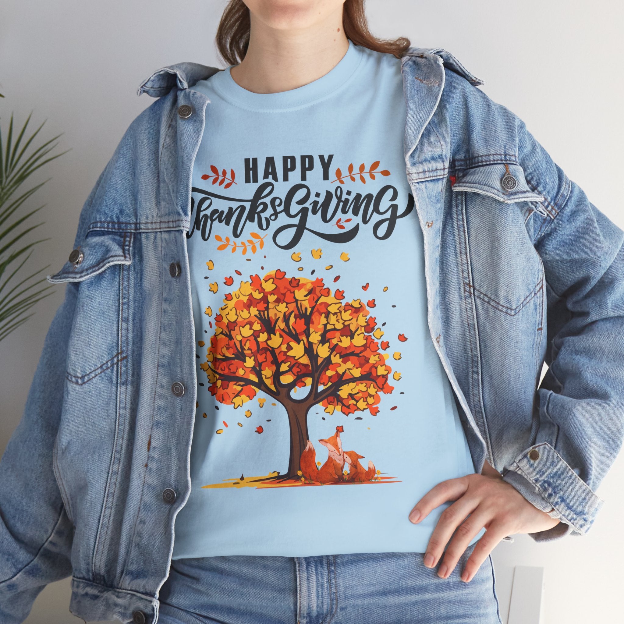 Thanksgiving Tree Tee, Fall T-Shirt, Autumn Apparel, Cozy Gift for Family, Cute Holiday Top